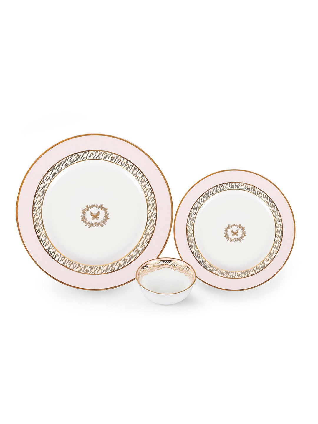 

Hitkari Mimosa 18 Pieces White & Pink Printed Porcelain Glossy Dinner Set