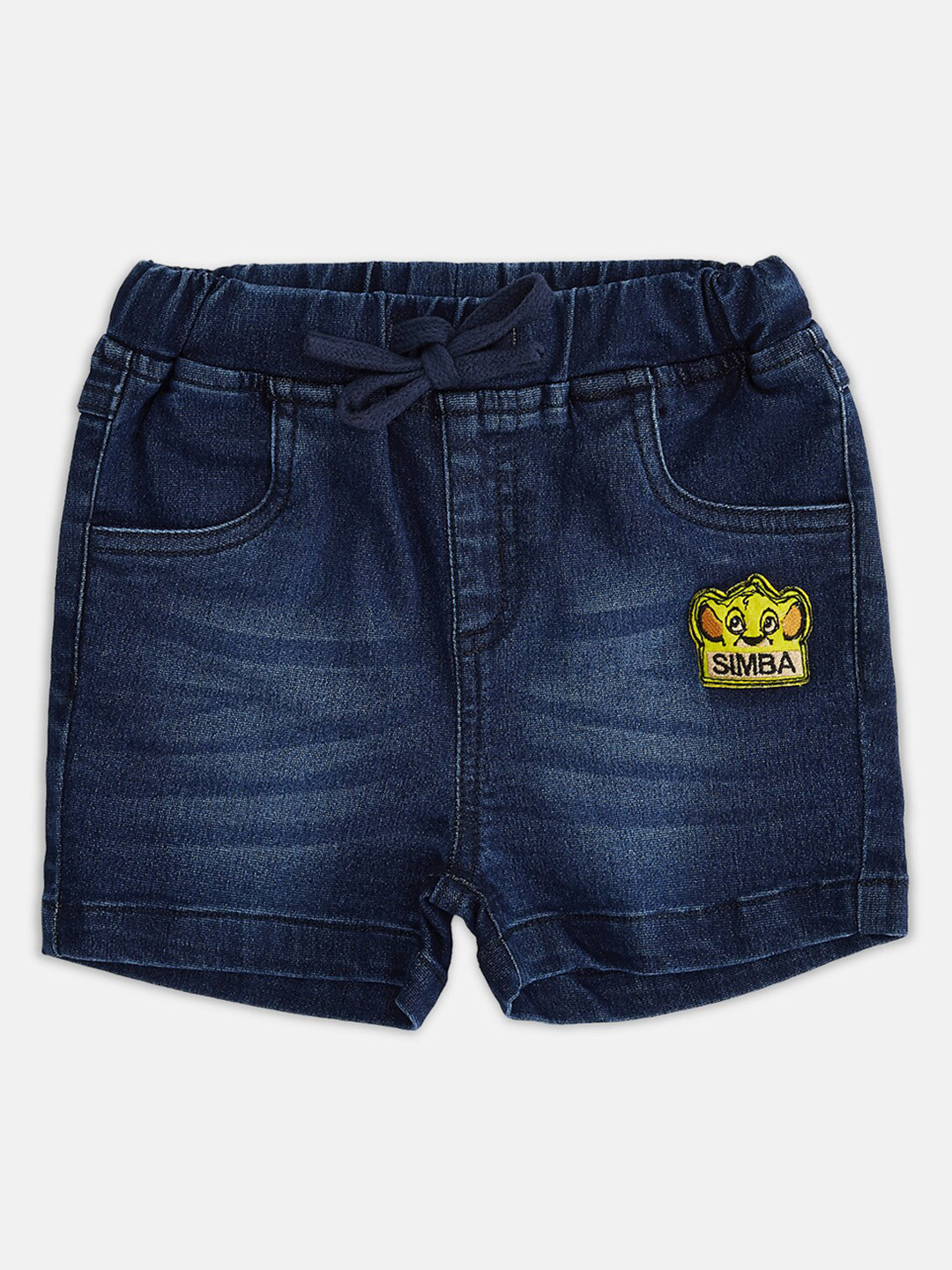 

Pantaloons Baby Boys Blue Washed Lion King Denim Shorts Technology