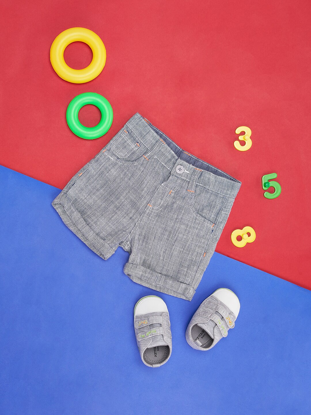 

Pantaloons Baby Boys Self Design Cotton Shorts, Blue