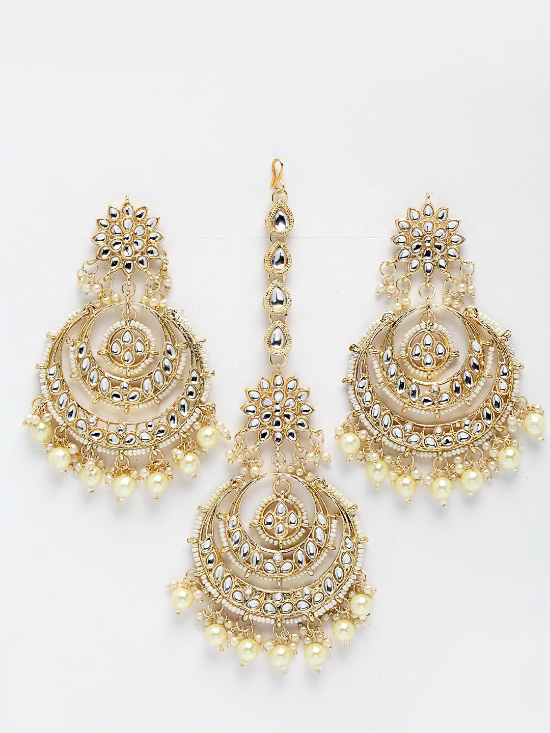 

Anouk Gold-Plated Stone-Studded & Beaded Jewellery Set