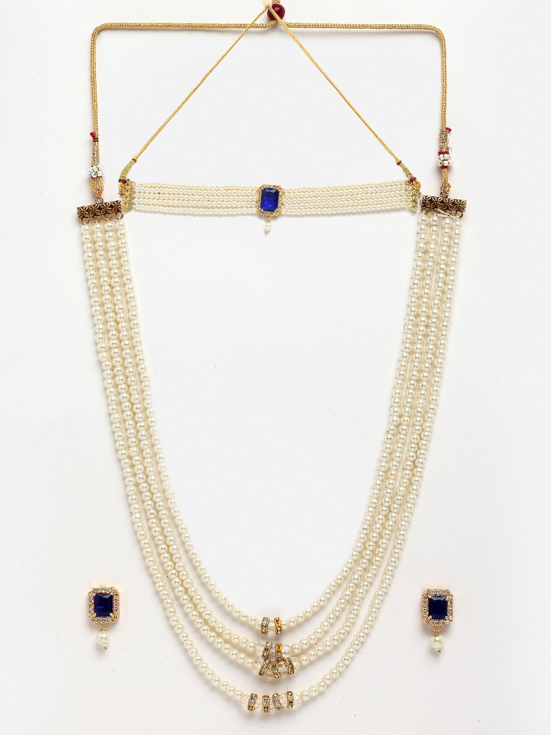 

Anouk Gold-Plated Layered Stone-Studded & Beaded Necklace & Earrings