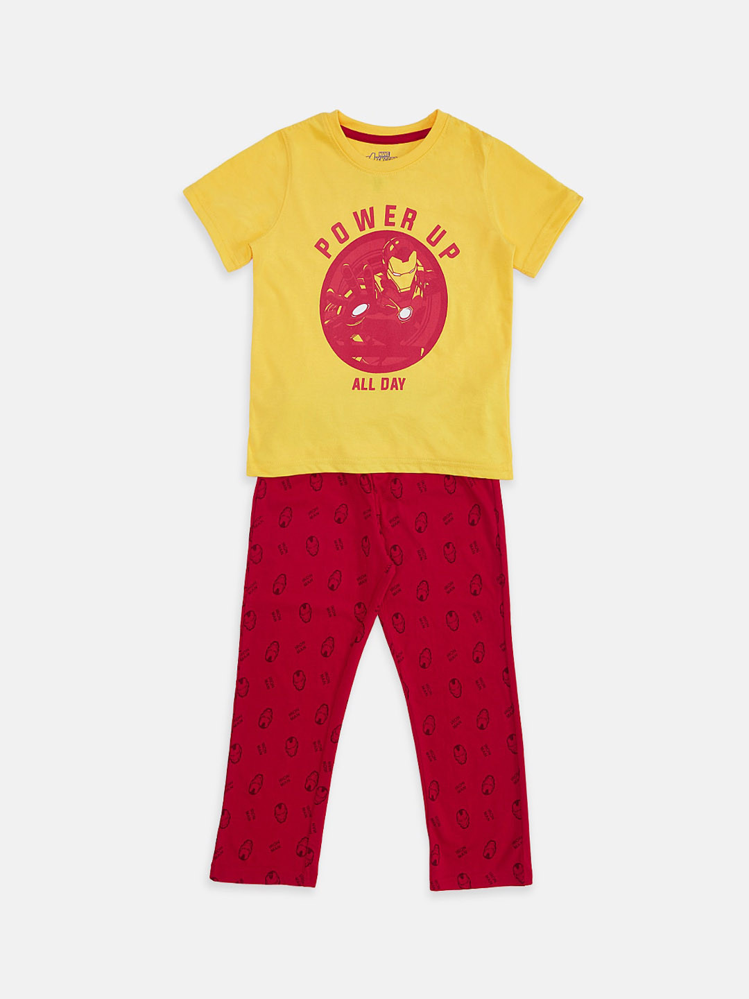 

Pantaloons Junior Kids Iron Man Printed Pure Cotton Night Suit, Yellow