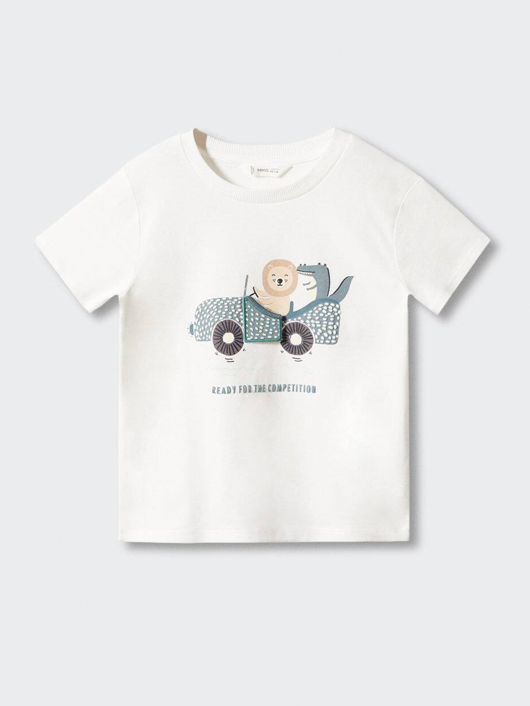

Mango Kids Boys Printed Pure Cotton Applique T-shirt, White