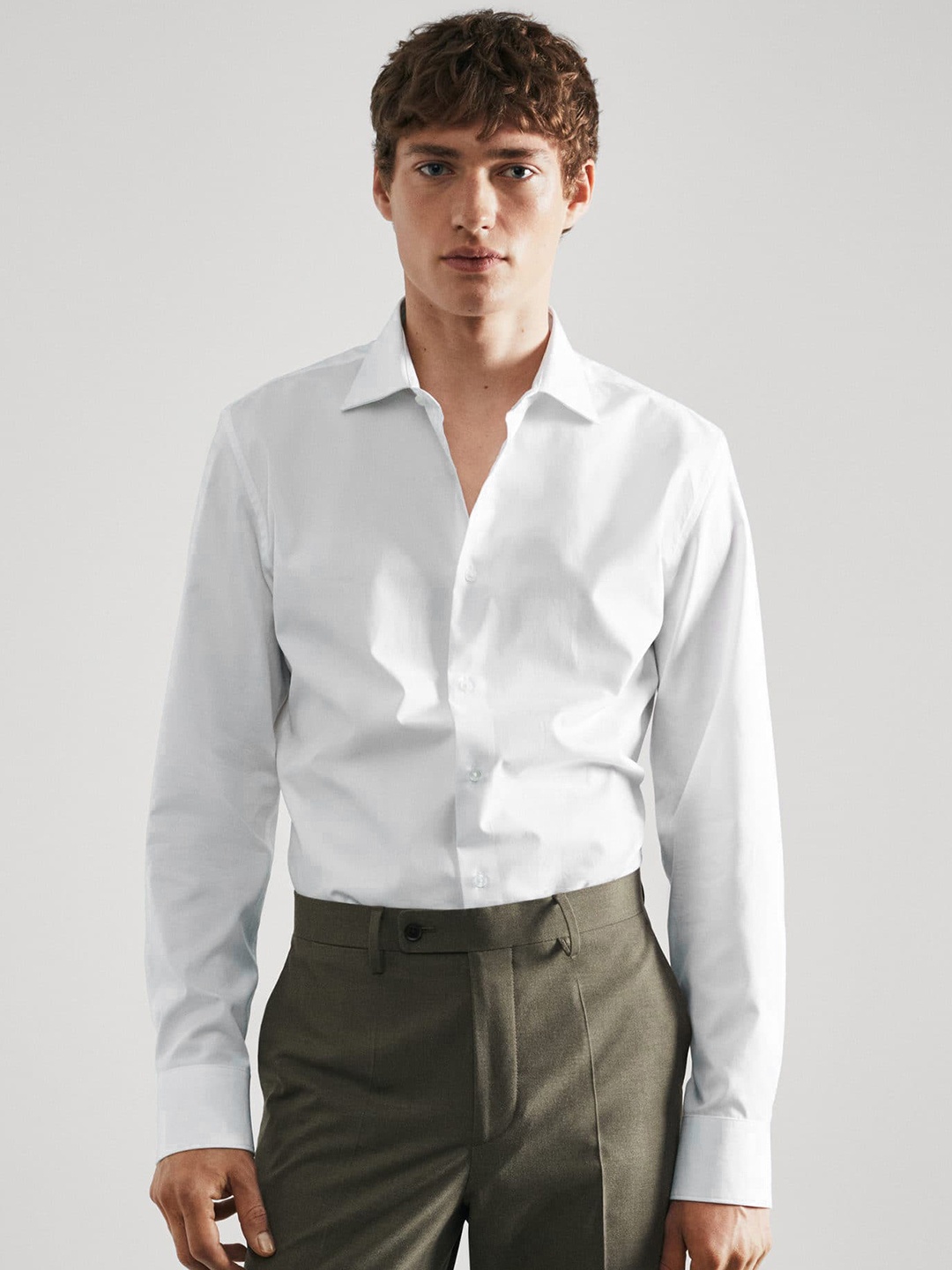 

MANGO MAN Slim Fit Pure Cotton Formal Shirt, White