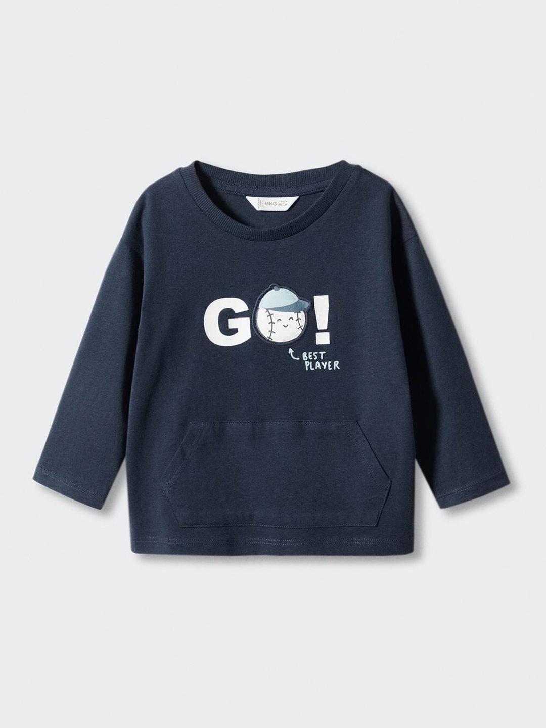 

Mango Kids Boys Typography Print Pure Cotton T-shirt, Navy blue