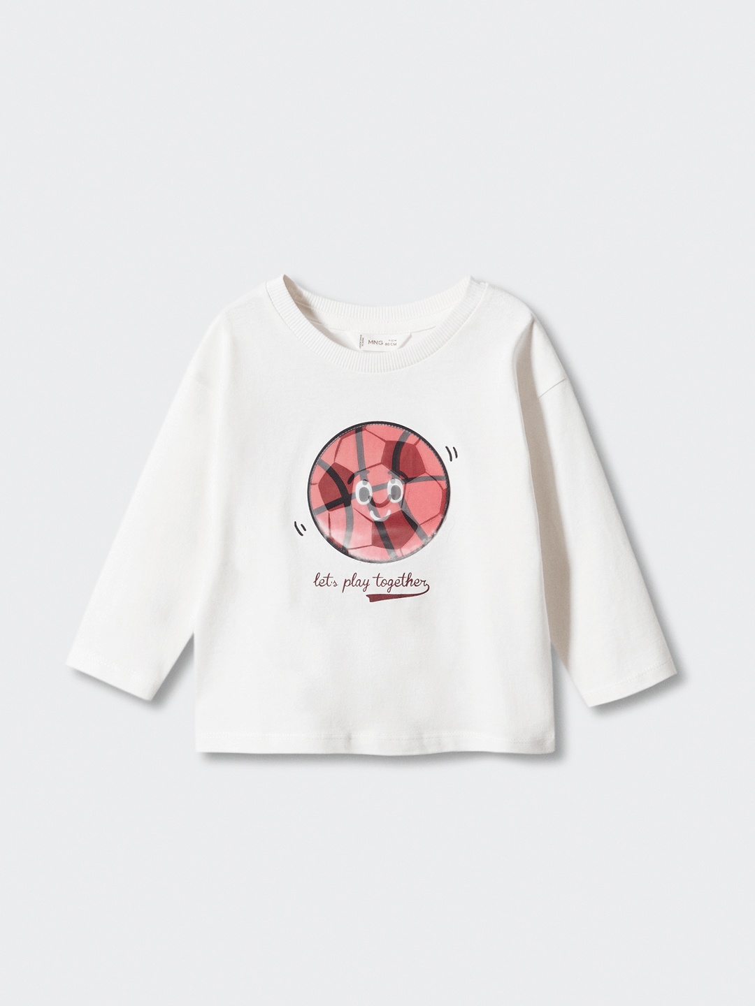 

Mango Kids Boys Pure Cotton Typography Printed Applique T-shirt, White