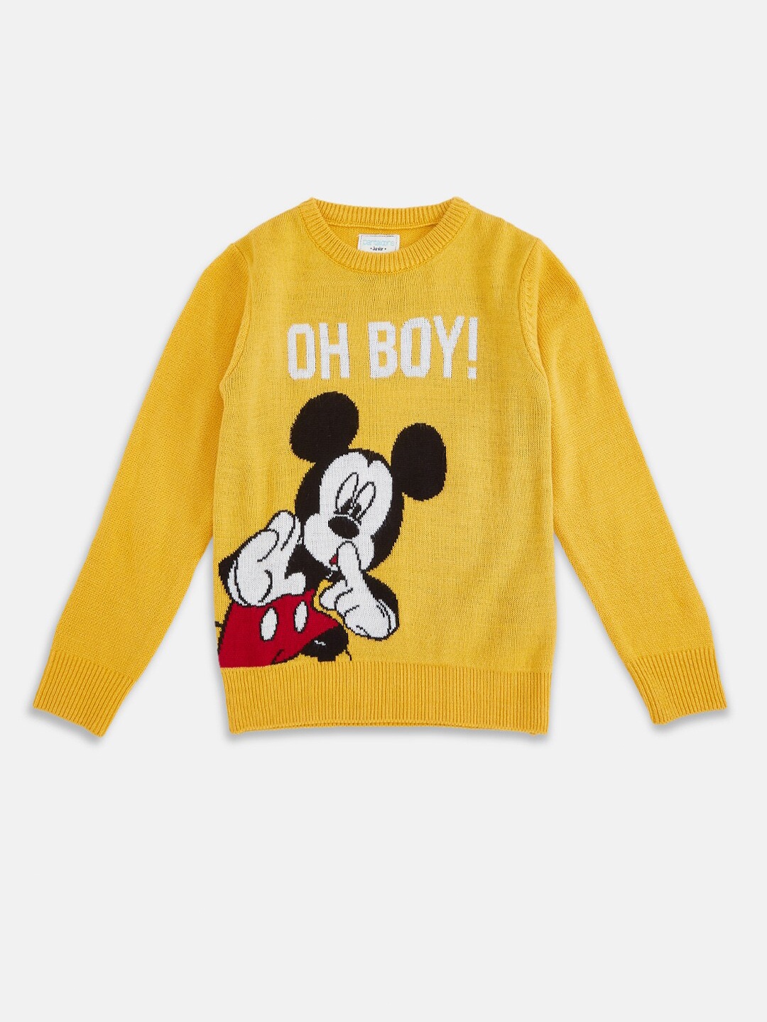 

Pantaloons Junior Boys Mickey Mouse Printed Sweatshirt, Yellow