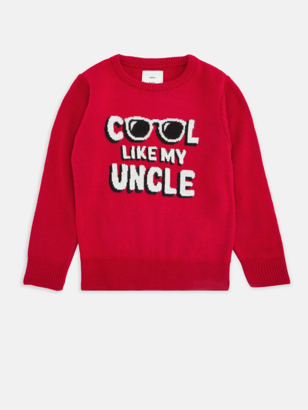 

Pantaloons Junior Boys Typography Printed Acrylic Sweatshirt, Red