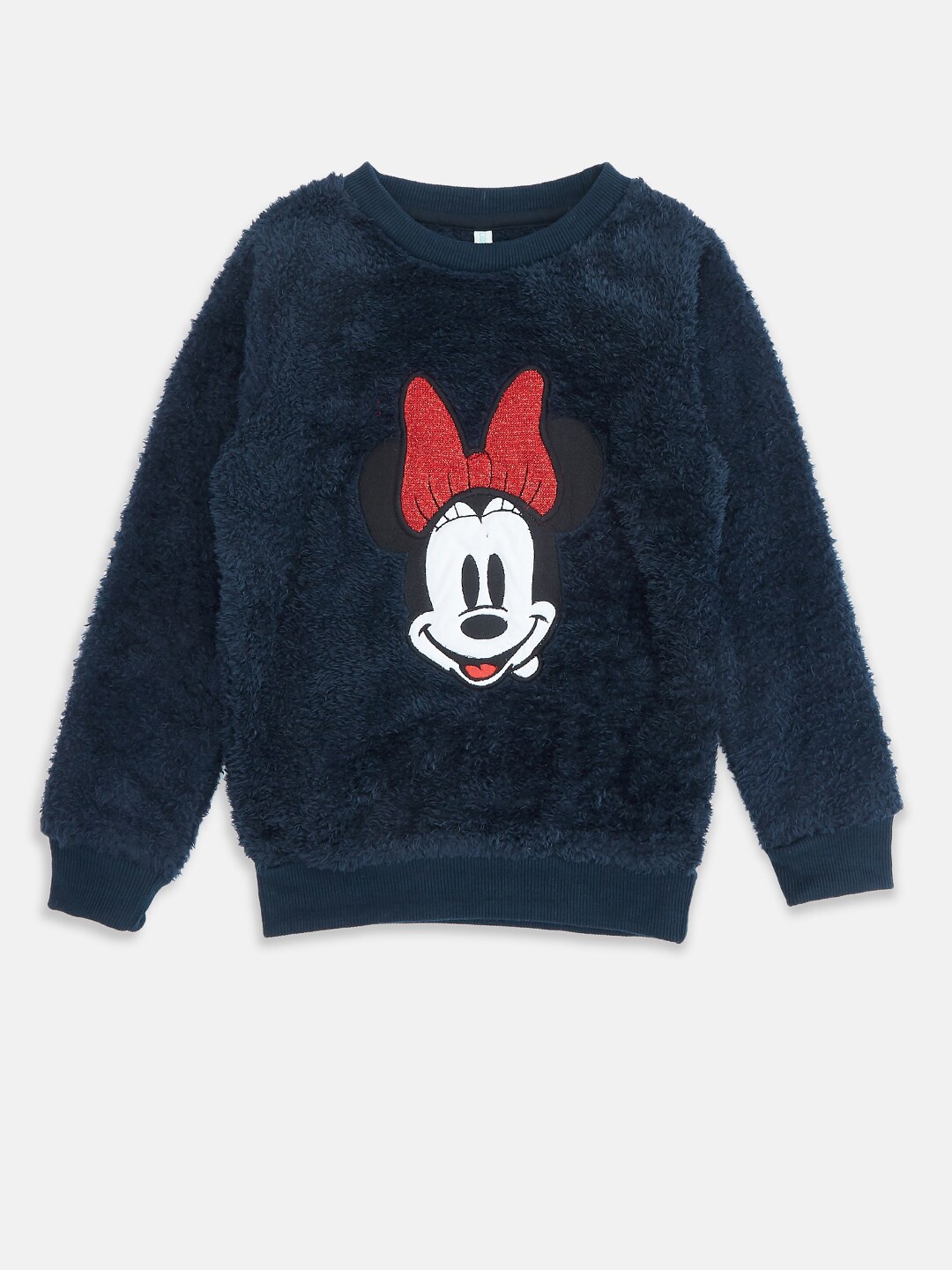 

Pantaloons Junior Girls Minnie Mouse Printed Pullover Sweatshirt, Navy blue