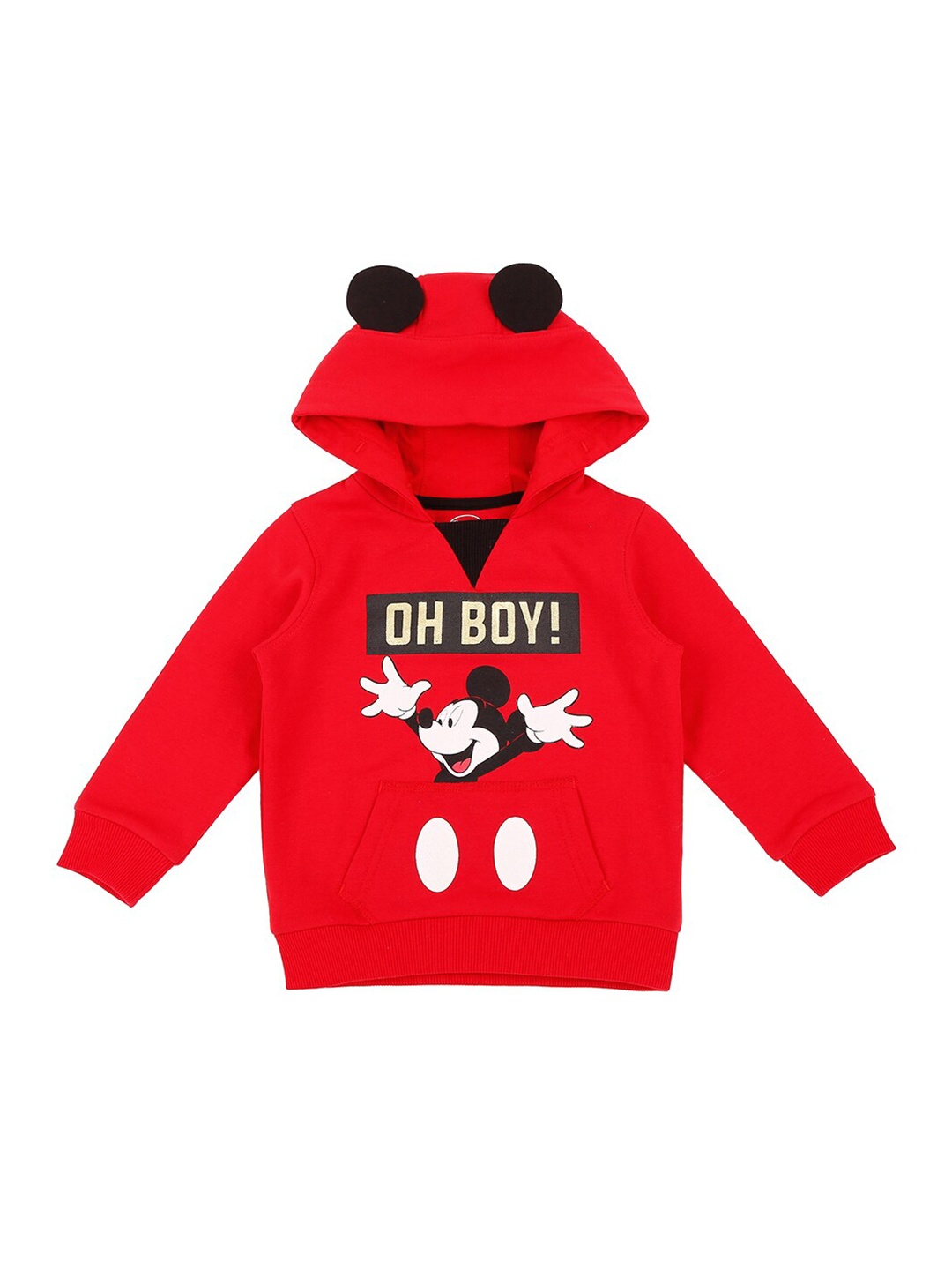 

Pantaloons Baby Infants Boys Mickey Mouse Printed Cotton Sweatshirt, Red