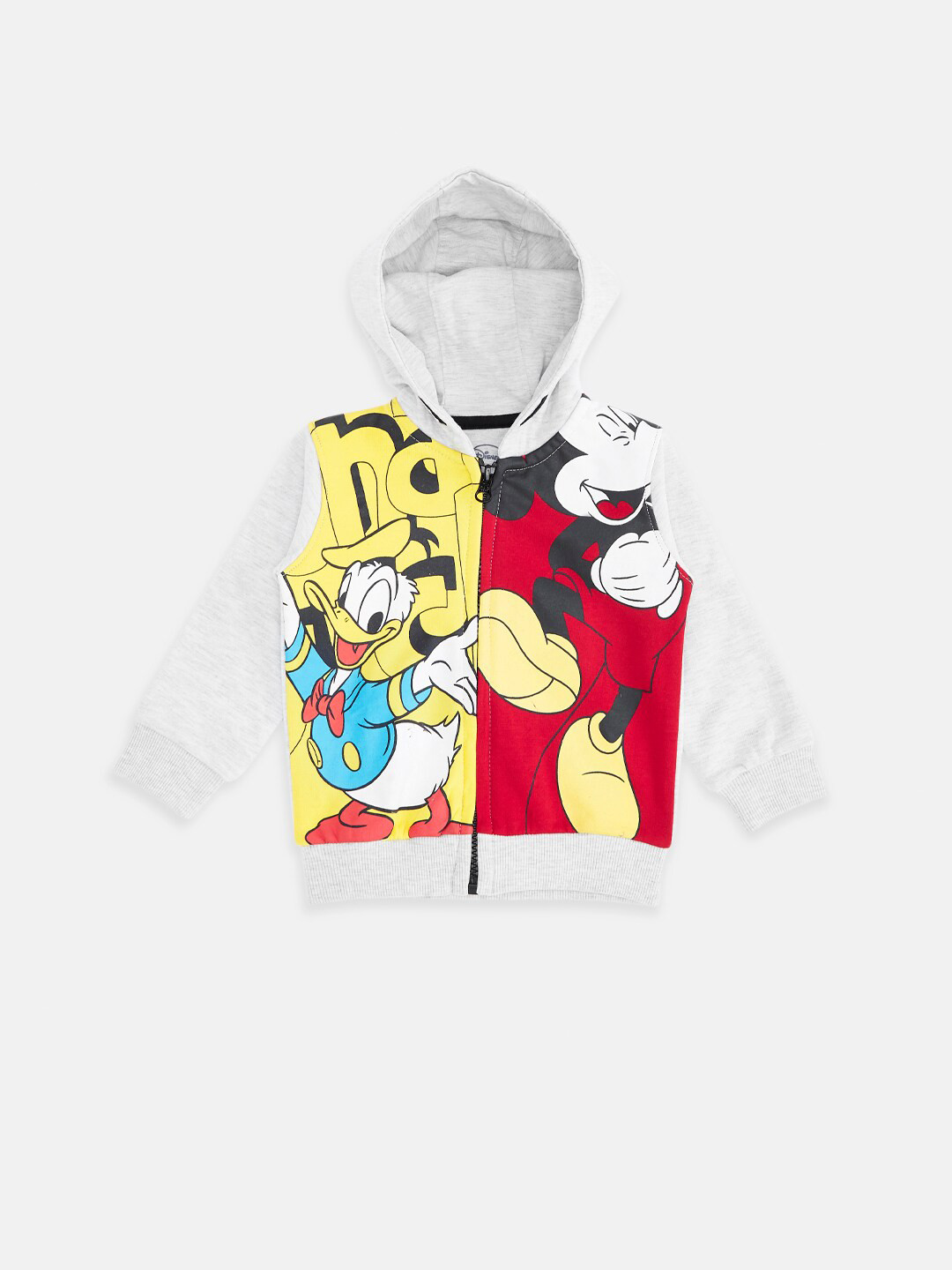 

Pantaloons Baby Infant Boys Mickey Mouse Printed Cotton Sweatshirt, Grey melange