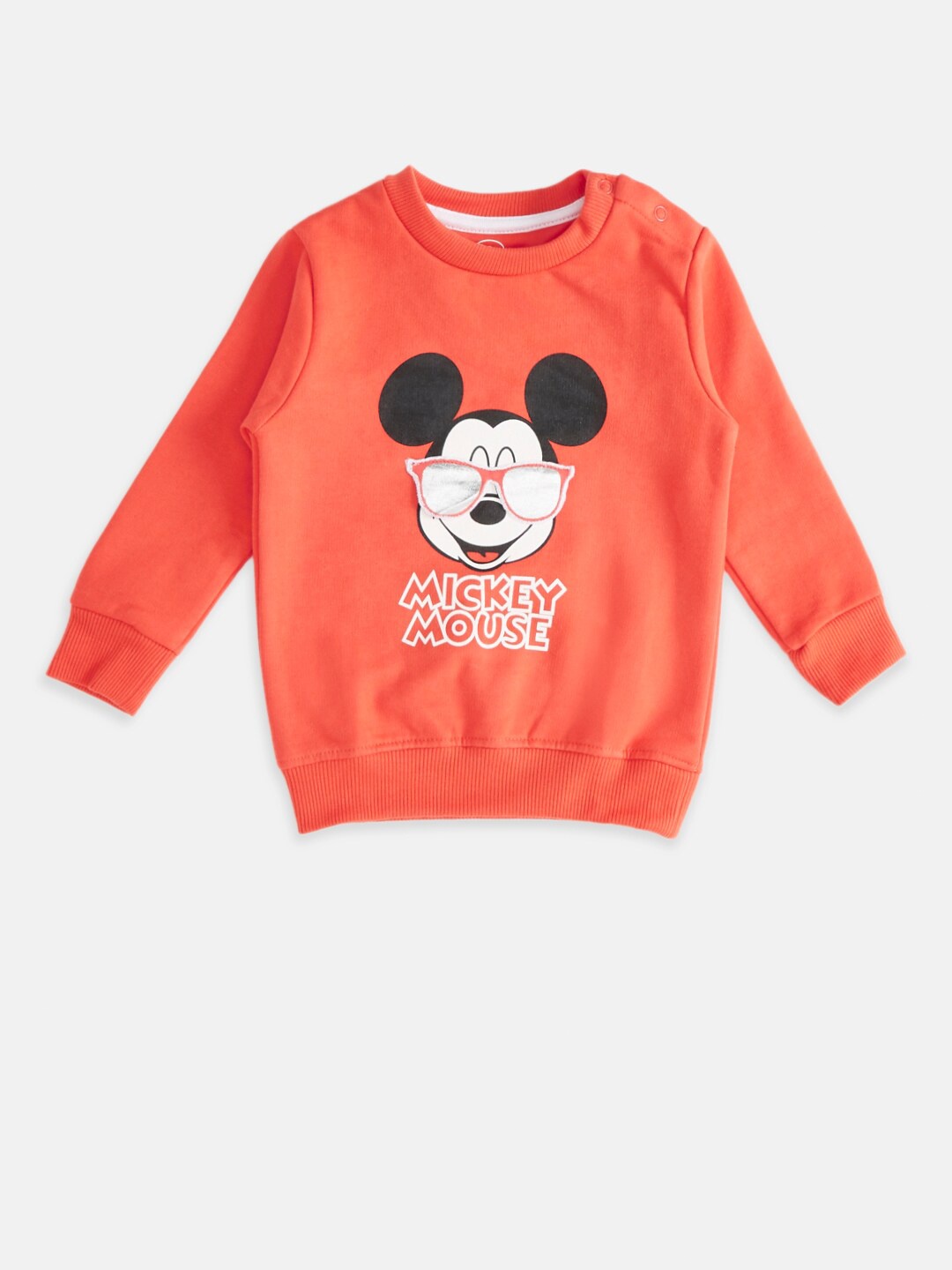 

Pantaloons Baby Infant Boys Mickey Mouse Printed Cotton Sweatshirt, Coral