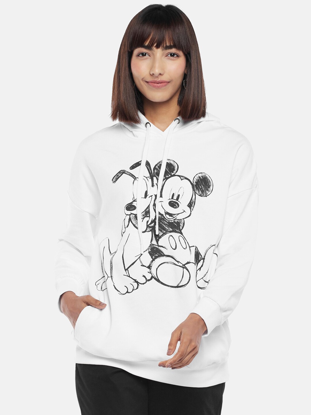 

Honey by Pantaloons Mickey Mouse Printed Cotton Sweatshirt, White