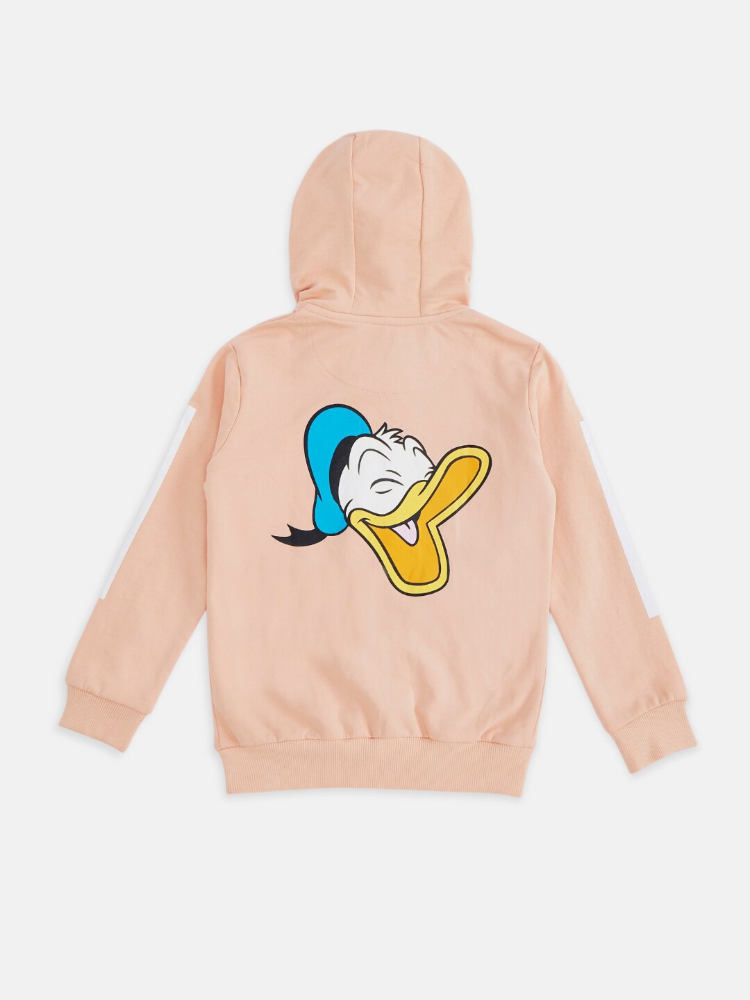

Pantaloons Junior Girls Donald Duck Printed Hooded Cotton Sweatshirt, Peach