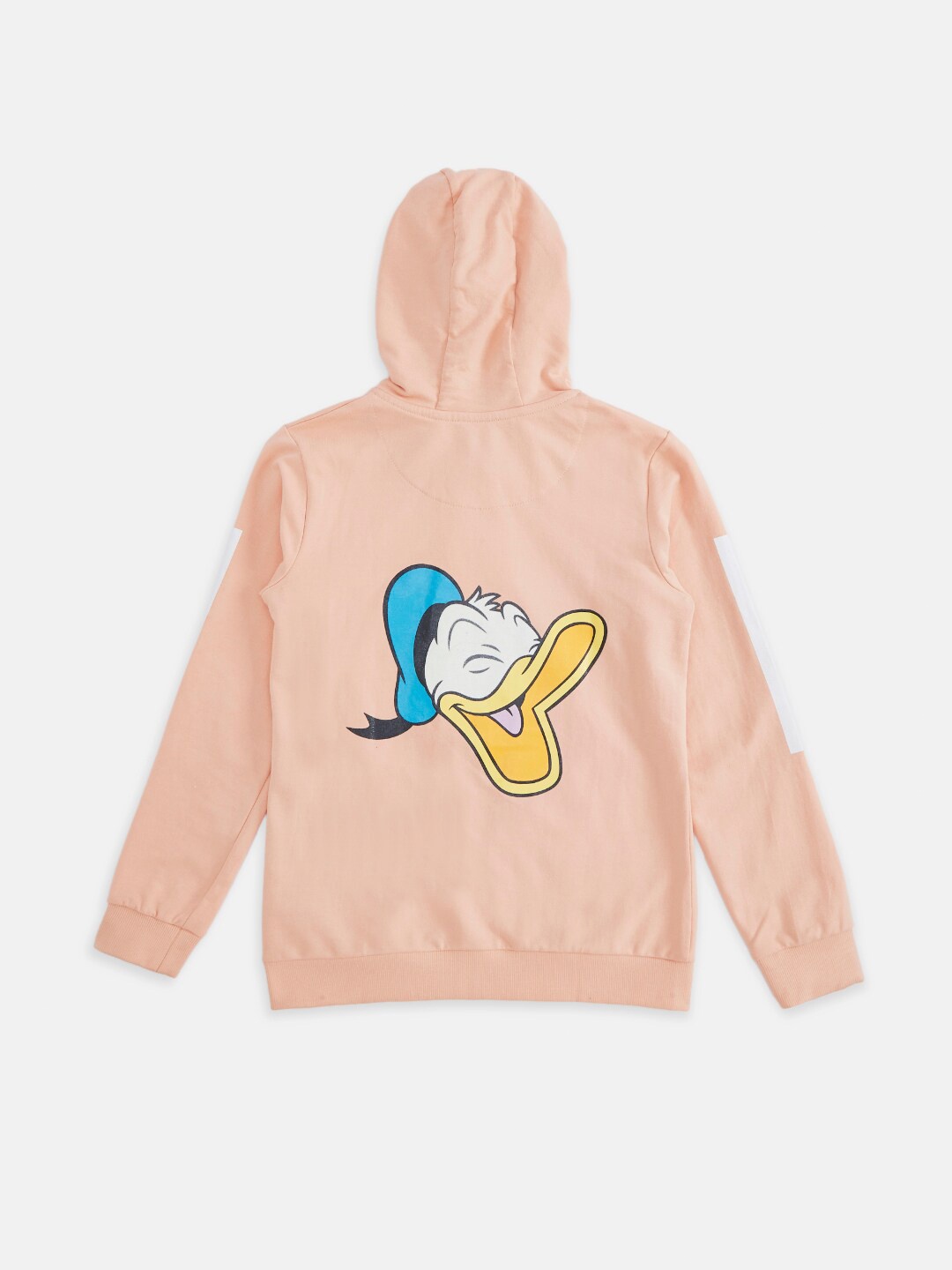 

Pantaloons Junior Girls Donald Duck Printed Hooded Cotton Sweatshirt, Peach