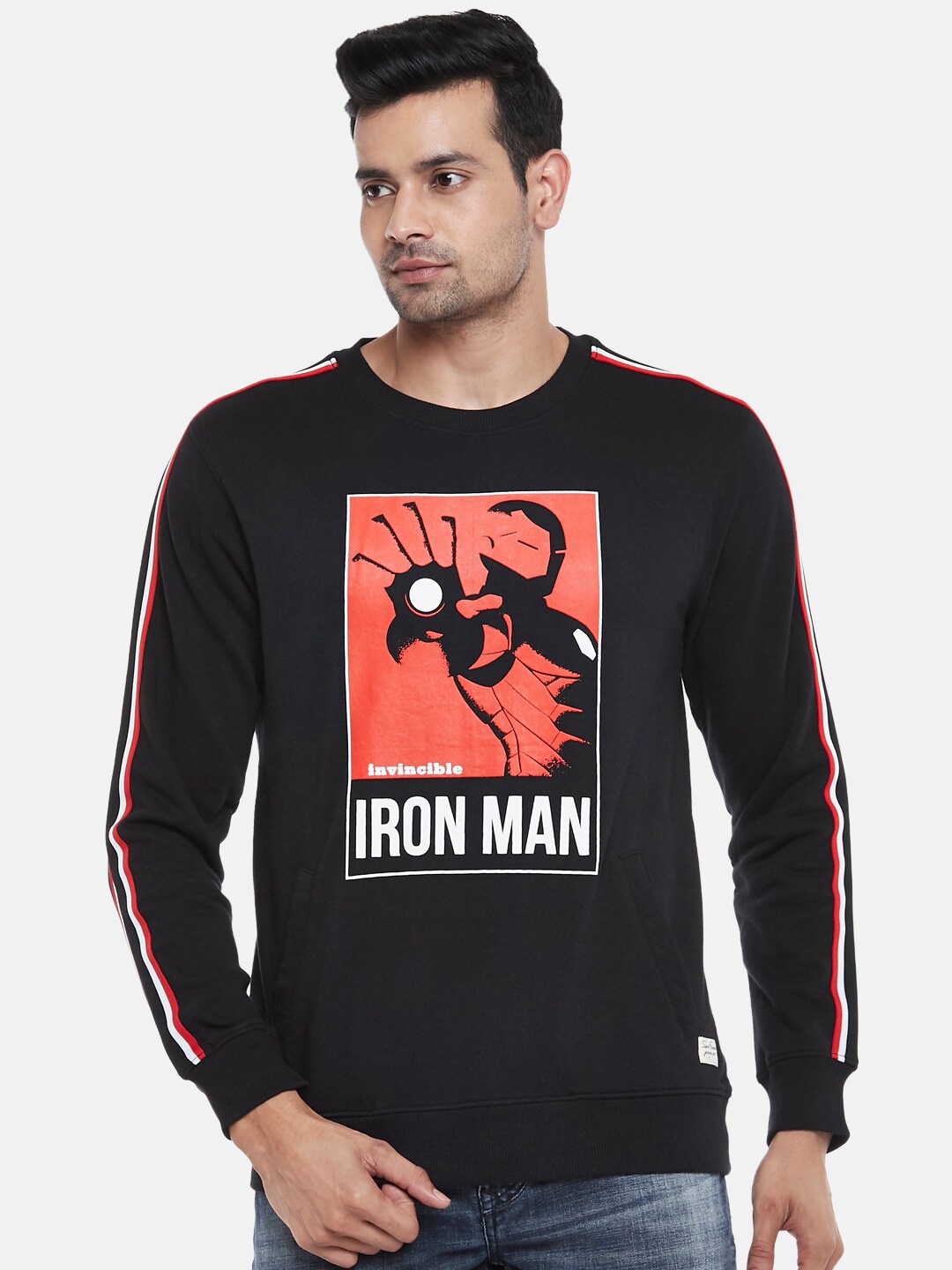 

SF JEANS by Pantaloons Iron Man Printed Cotton Pullover, Black