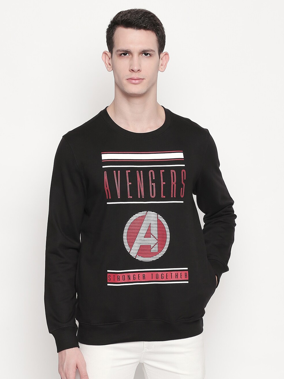 

SF JEANS by Pantaloons Typography Printed Cotton Sweatshirt, Black