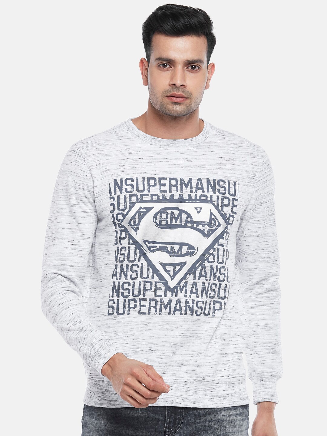 

SF JEANS by Pantaloons Typography Printed Pullover Sweatshirt, Grey melange