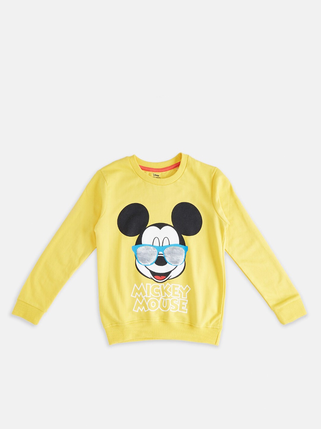 

Pantaloons Junior Boys Mickey Mouse Printed Cotton Sweatshirt, Yellow