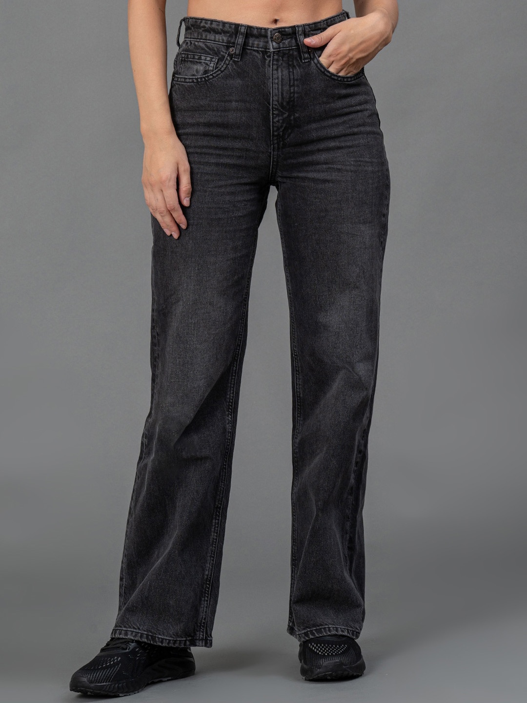 

Mode by Red Tape Wide Leg High-Rise Light Fade Jeans, Grey