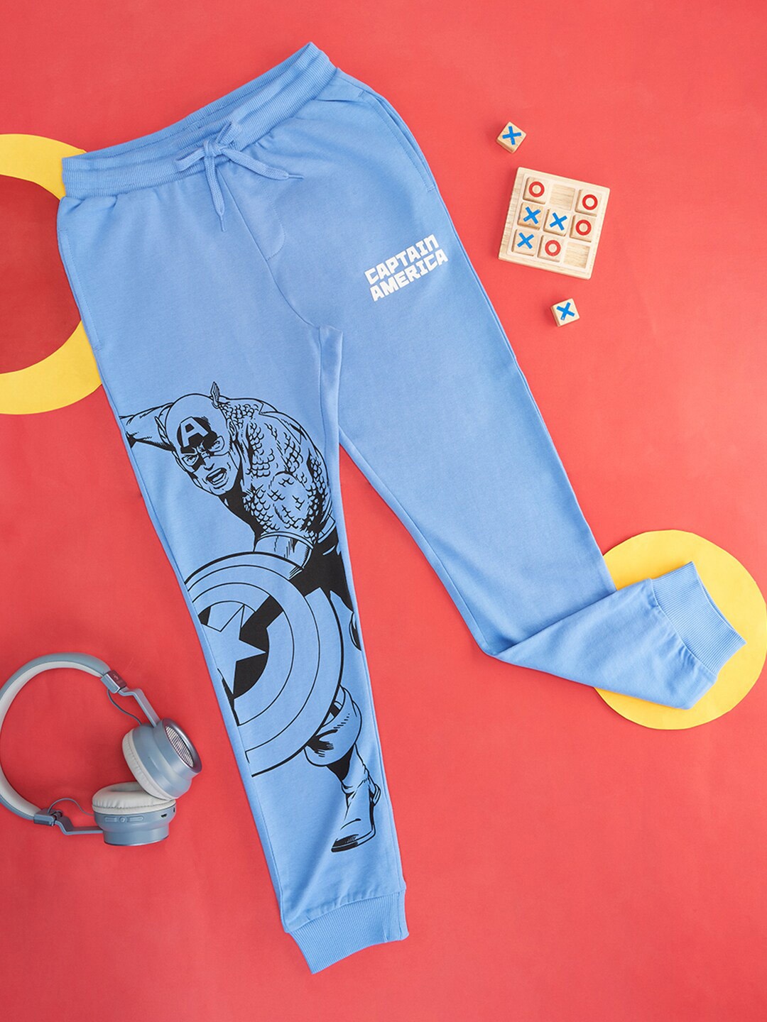 

Pantaloons Junior Boys Captain America Printed Cotton Joggers, Blue