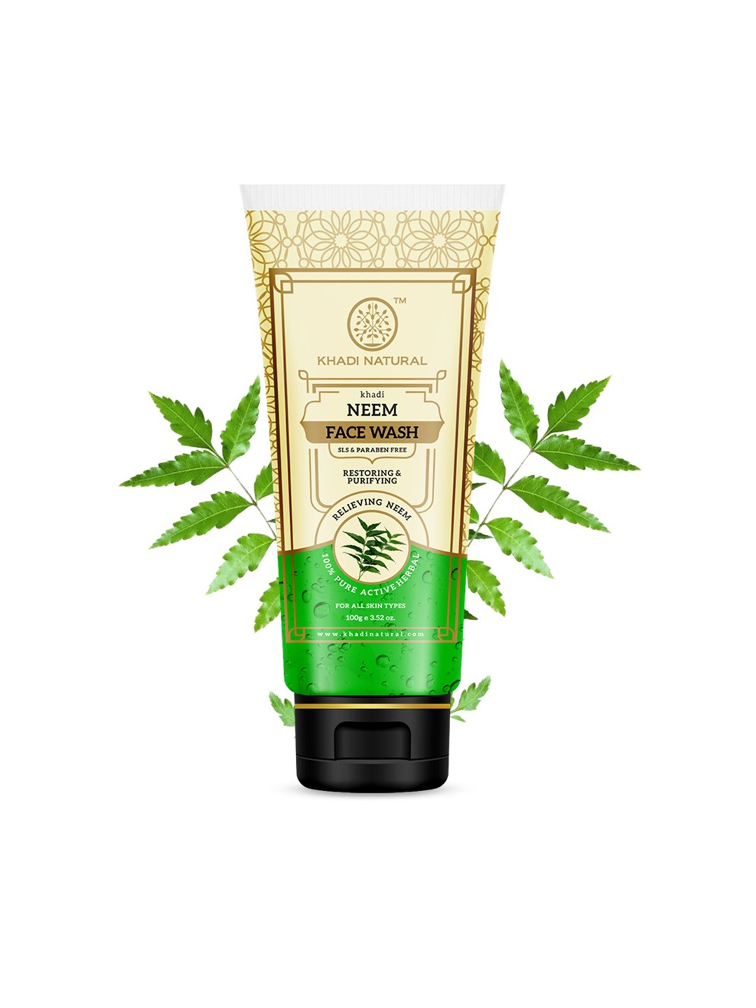 

Khadi Natural Relieving Neem Herbal Face Wash - 100g, Green