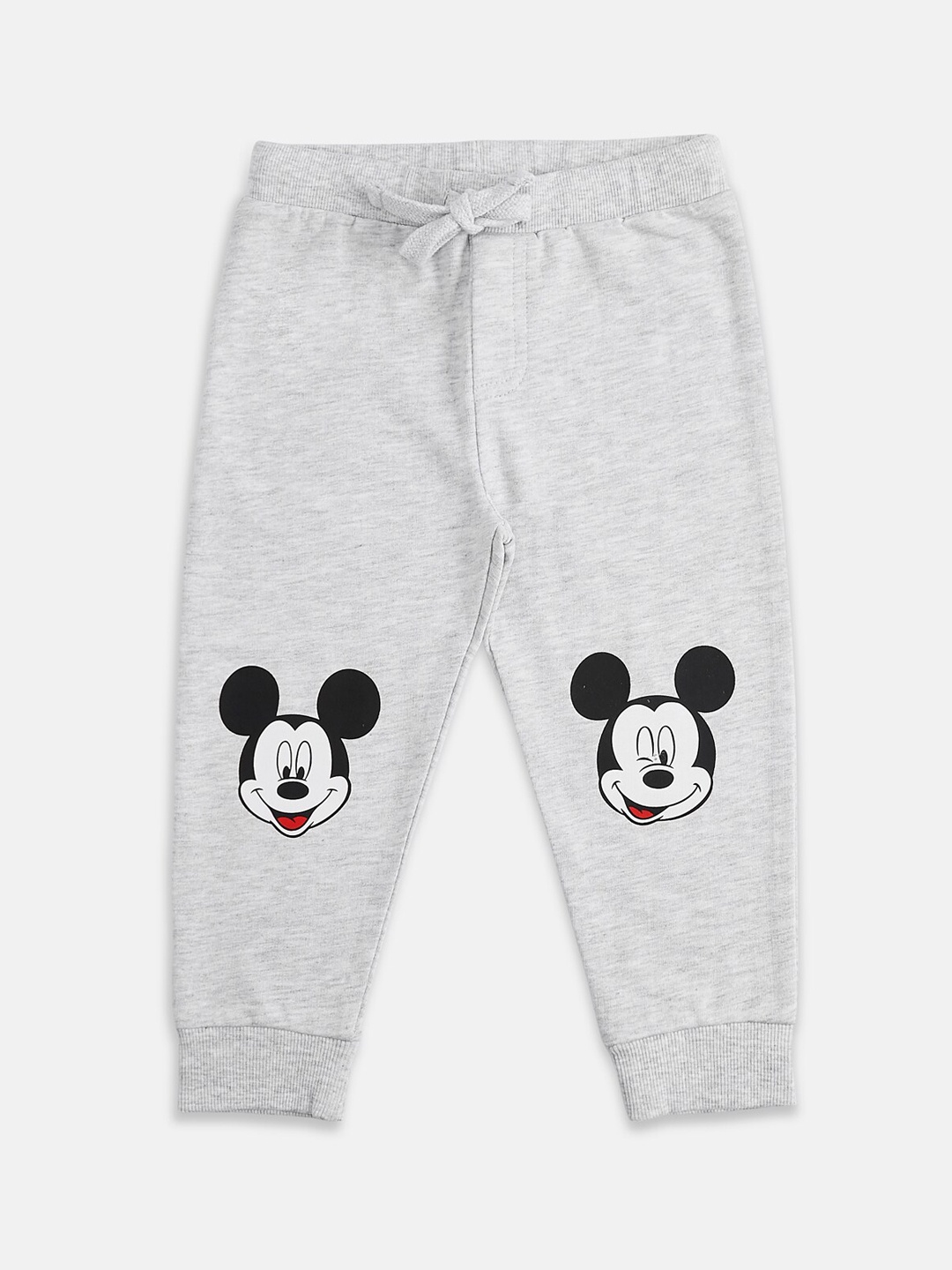 

Pantaloons Baby Boys Mickey Mouse Printed Cotton Joggers, Grey melange