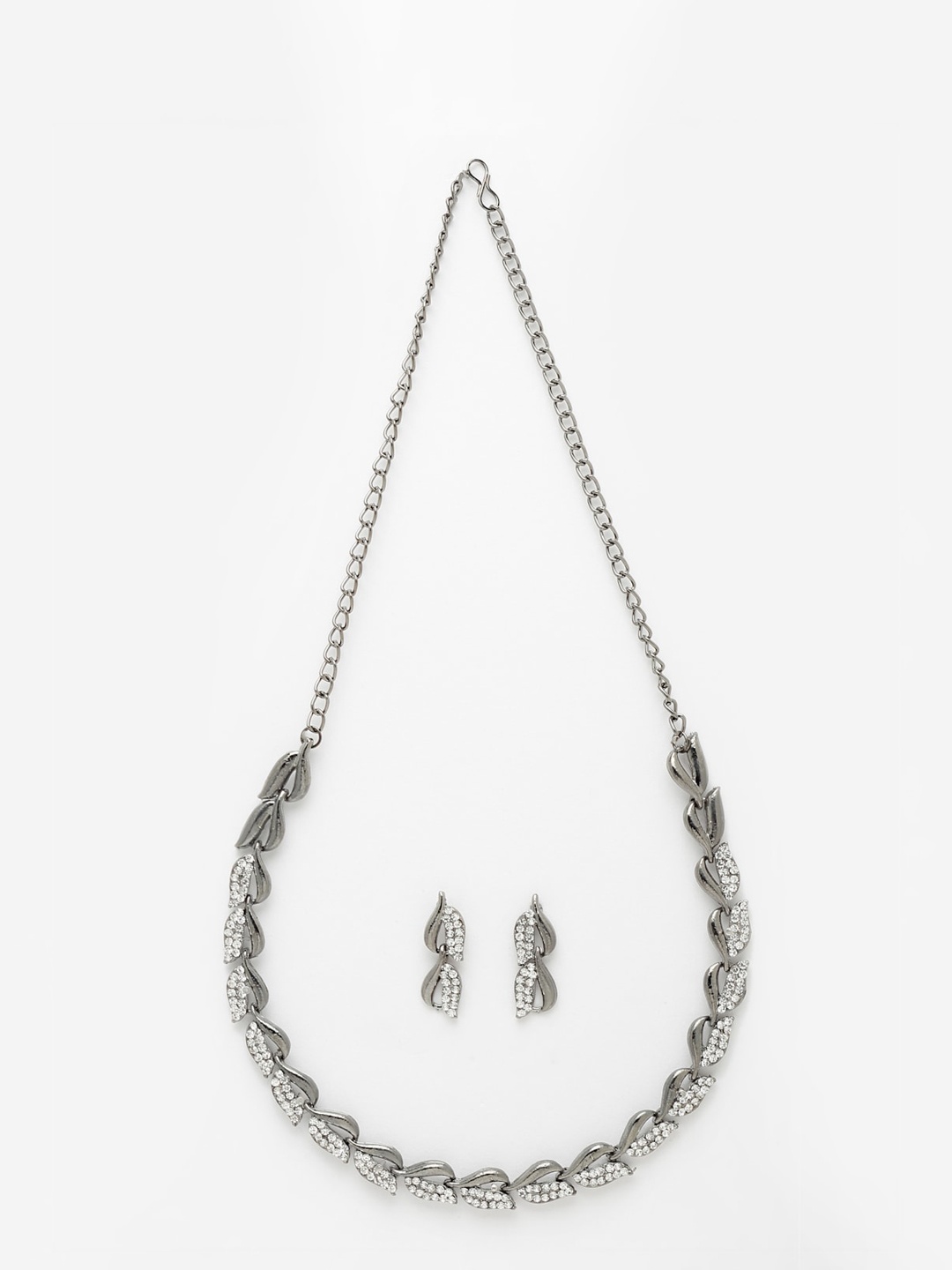 

Anouk Silver-Plated Oxidised Stone-Studded Necklace & Earrings