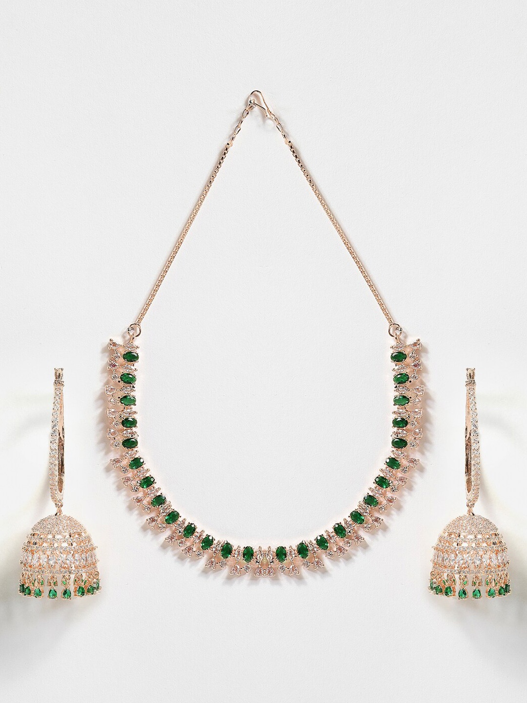 

Anouk Rose Gold-Plated AD-Studded Necklace & Earrings