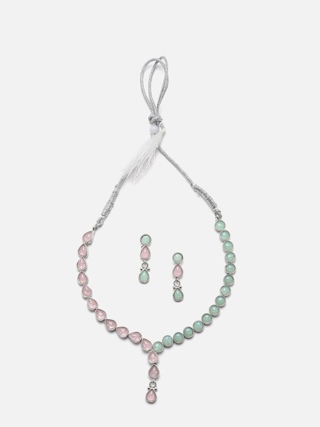 

Anouk Silver-Plated Stone-Studded Necklace & Earrings