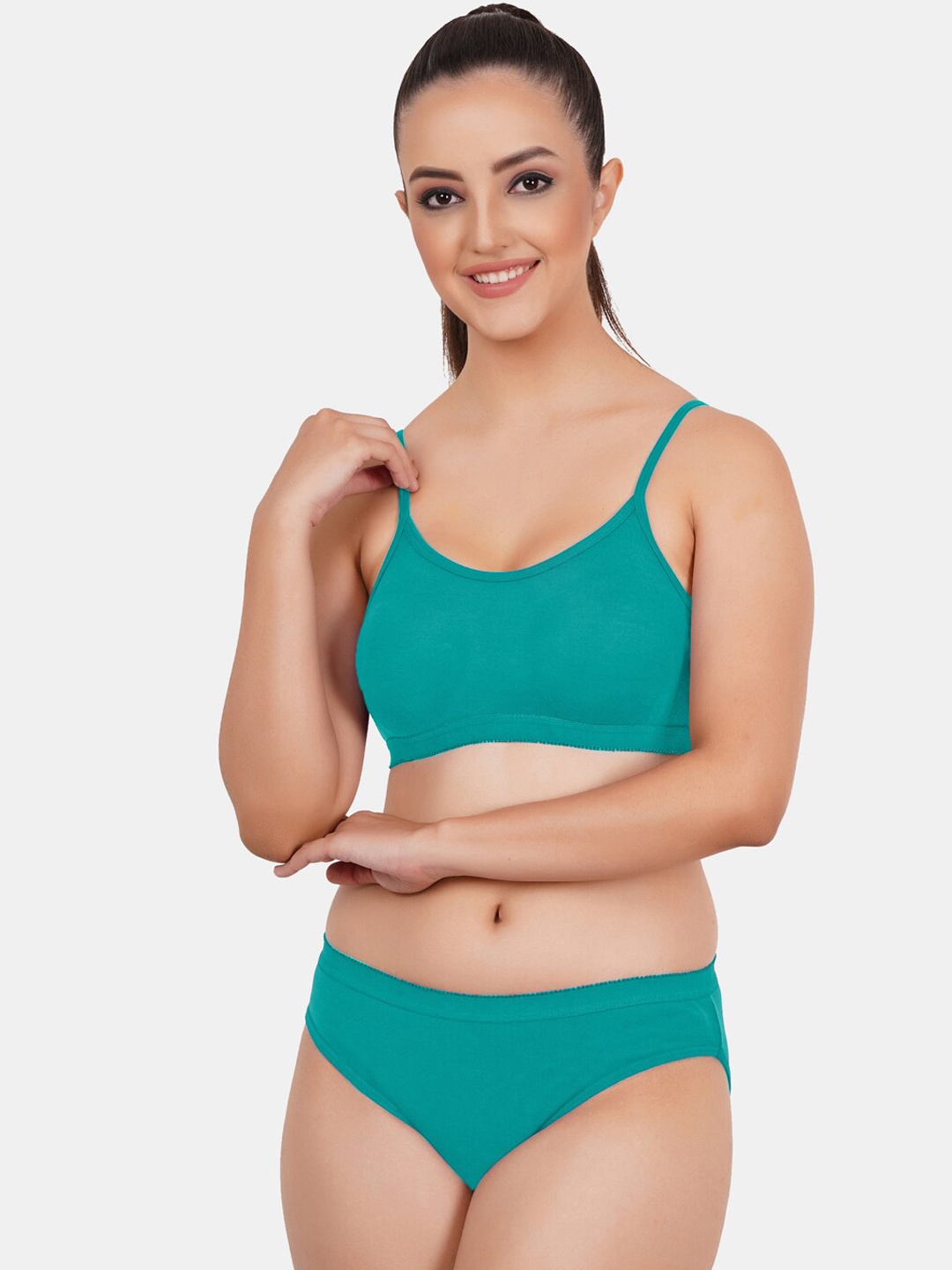 

Fleurt Non-Padded Lingerie Set, Sea green