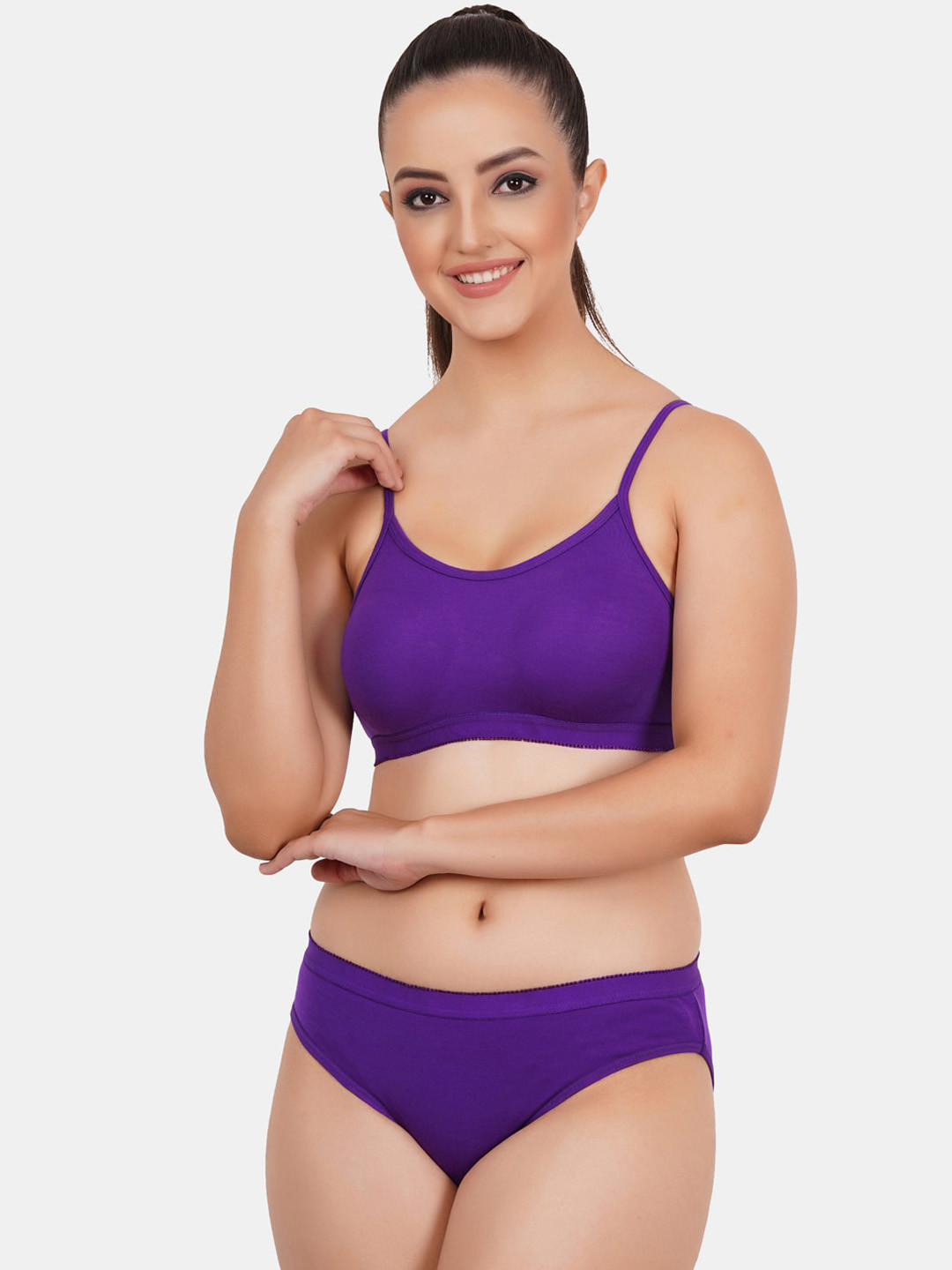 

Fleurt Non-Padded Lingerie Set, Purple