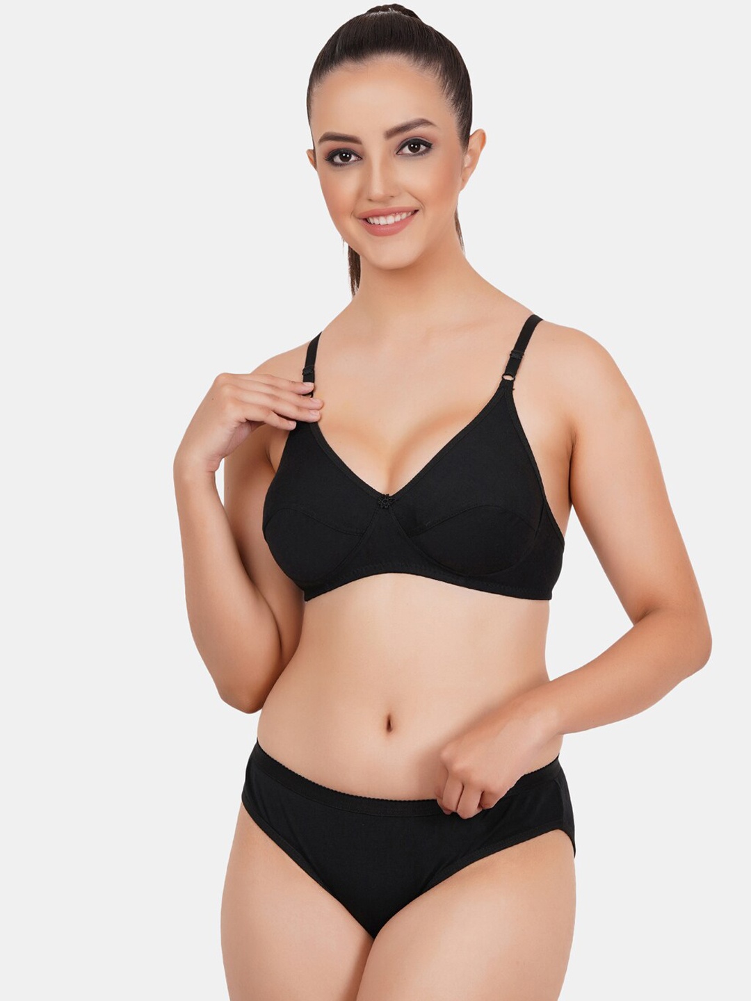 

Fleurt Non-Padded Lingerie Set, Black