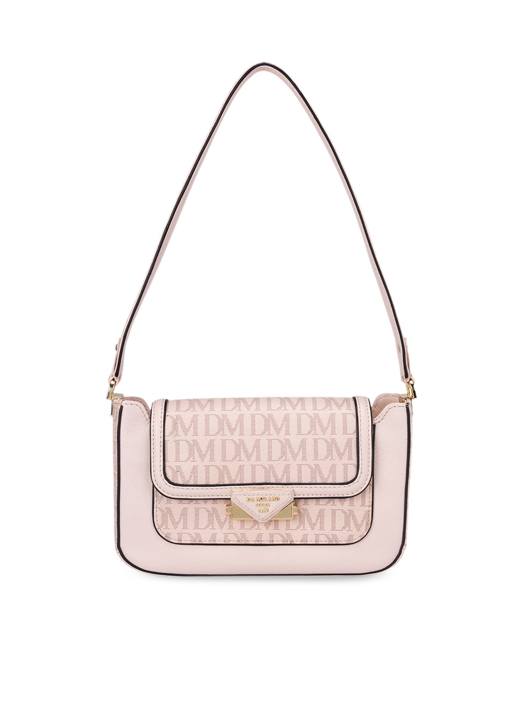 

Da Milano Textured Leather Structured Sling Bag, Pink