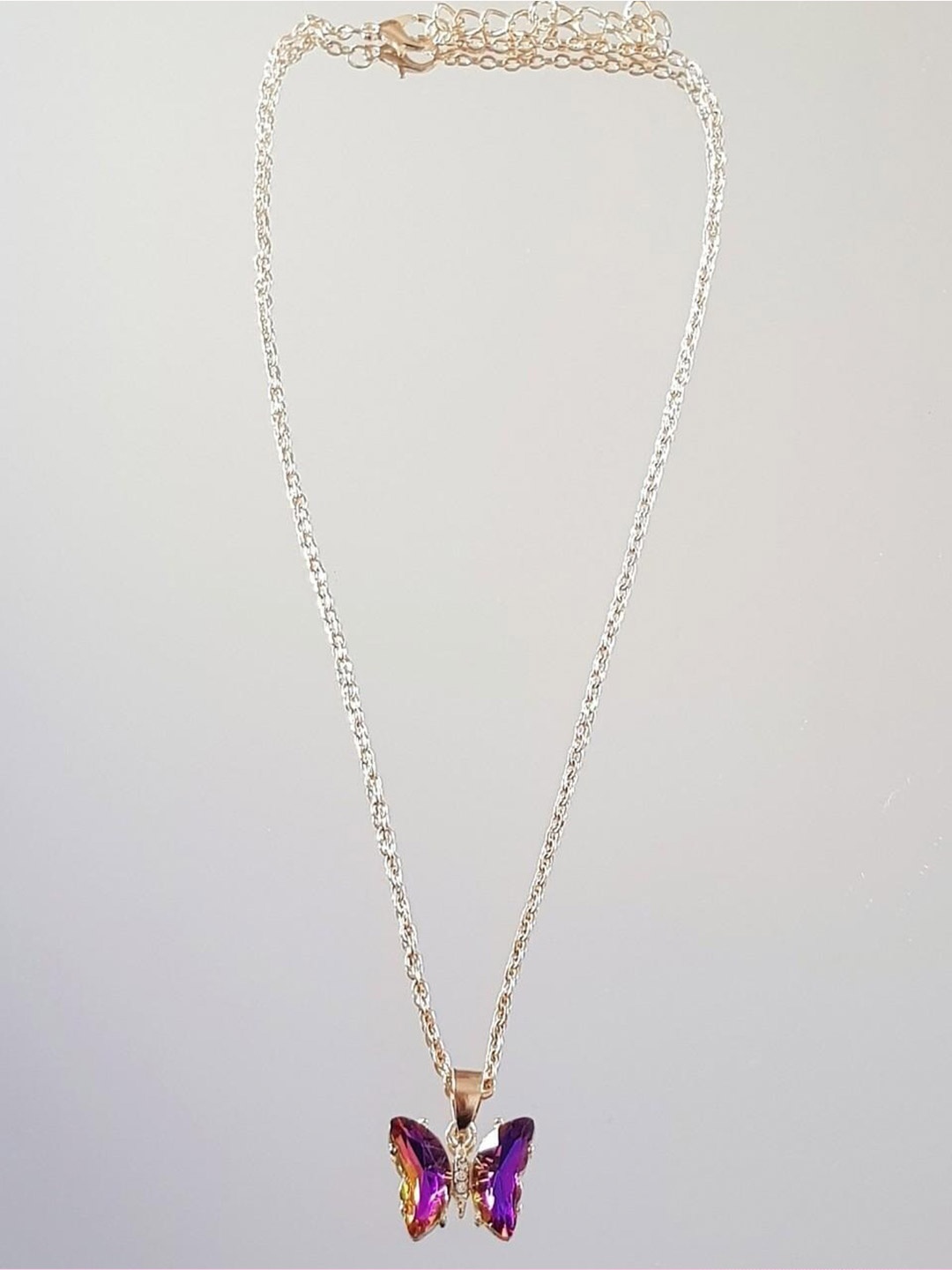

Pinapes Gold-Plated Crystal Butterfly Pendant With Chain