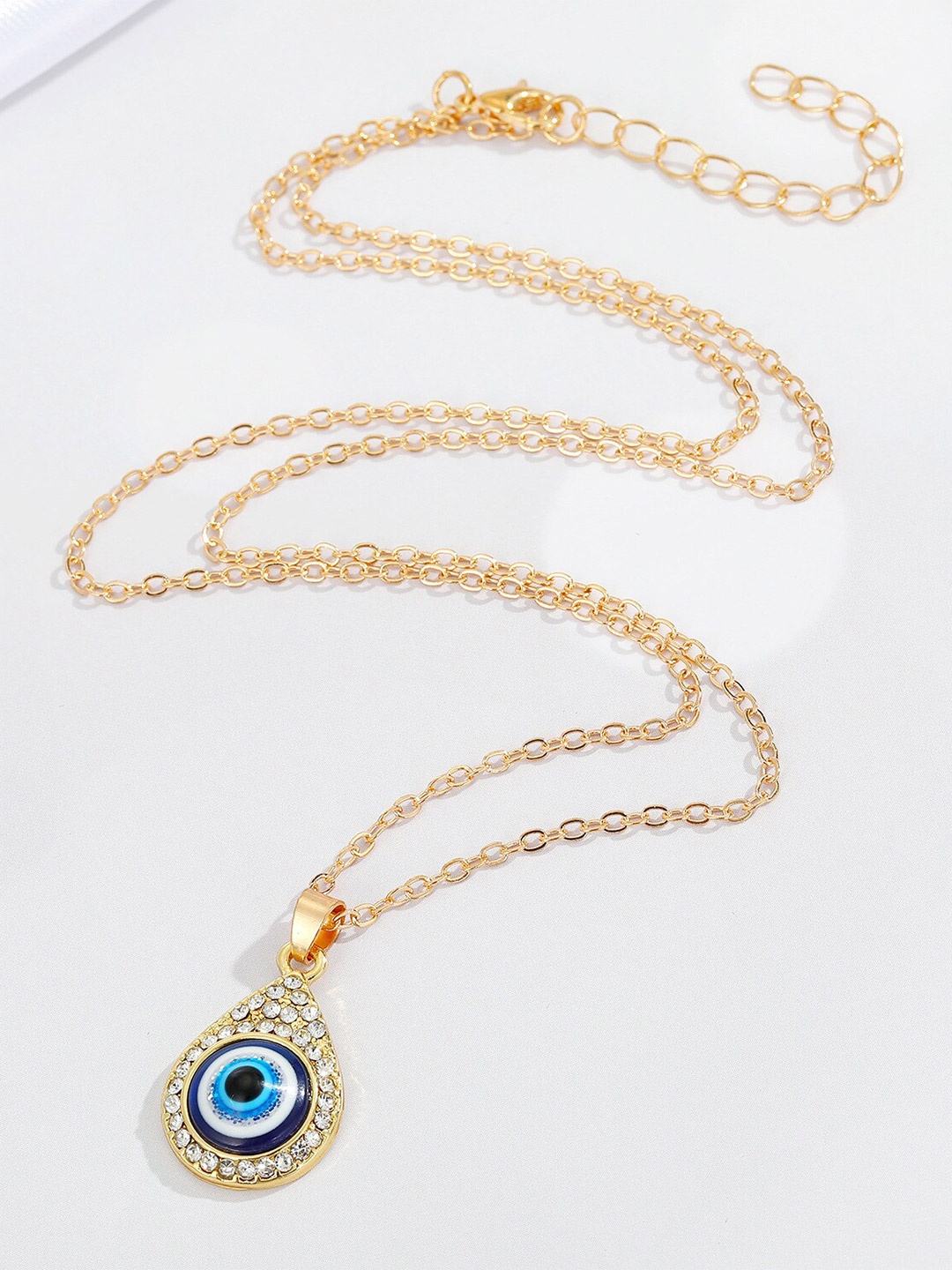 

Pinapes Gold-Plated Evil Eye Pendant With Chain