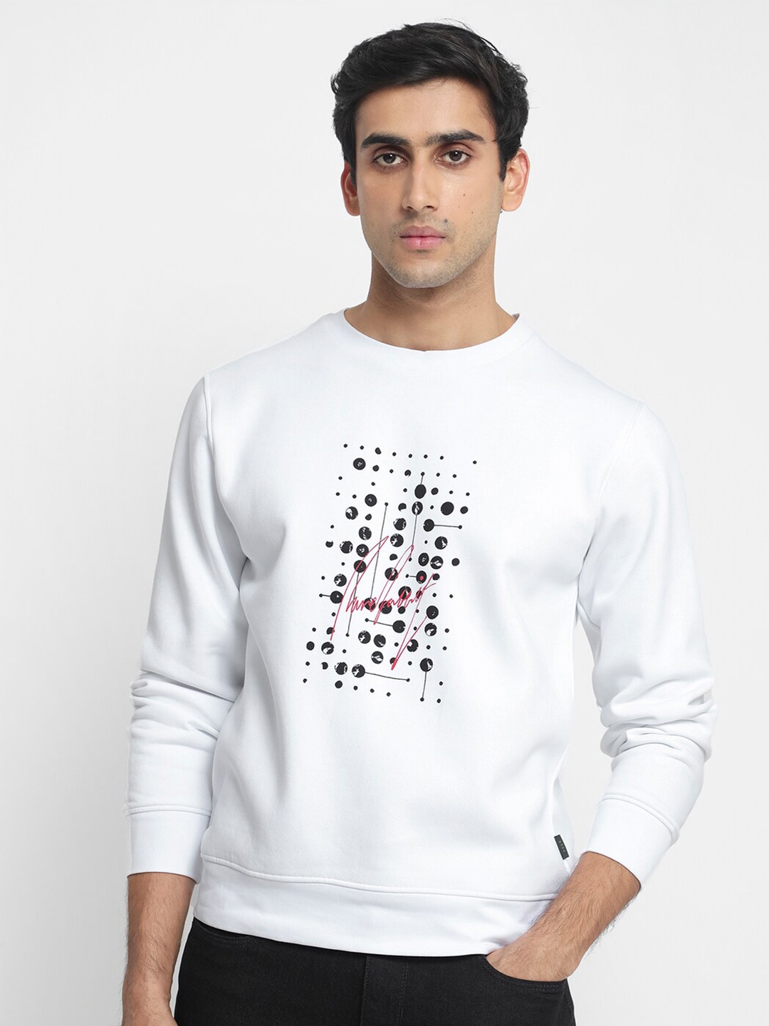 

RARE RABBIT Men Venicee Graphic Printed Sweatshirt, White