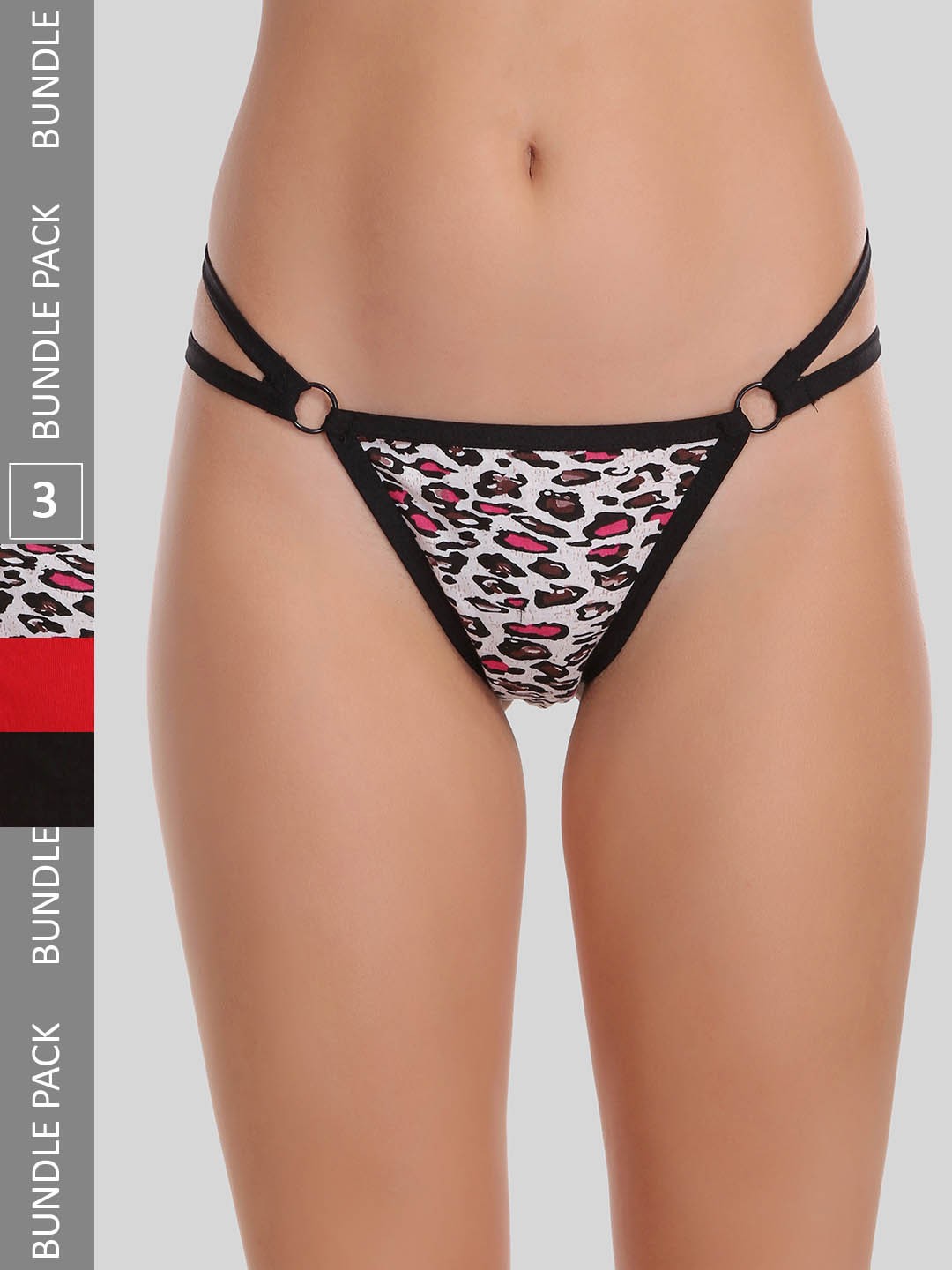 

SELFCARE Women Pack Of 3 Soft Cotton Low Rise Thongs SN0610N, Red