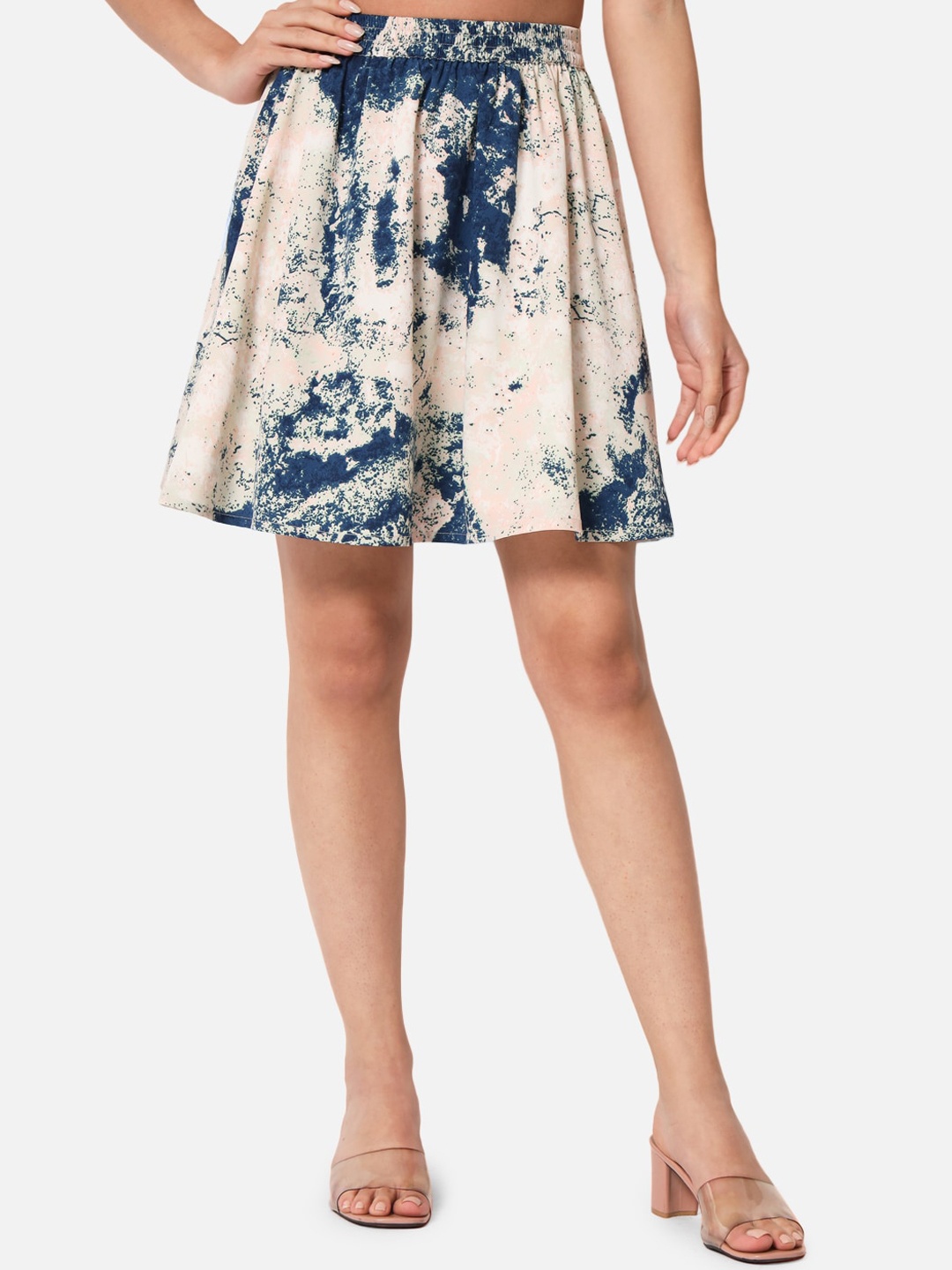 

BAESD Tie & Dye A-Line Skirt, White