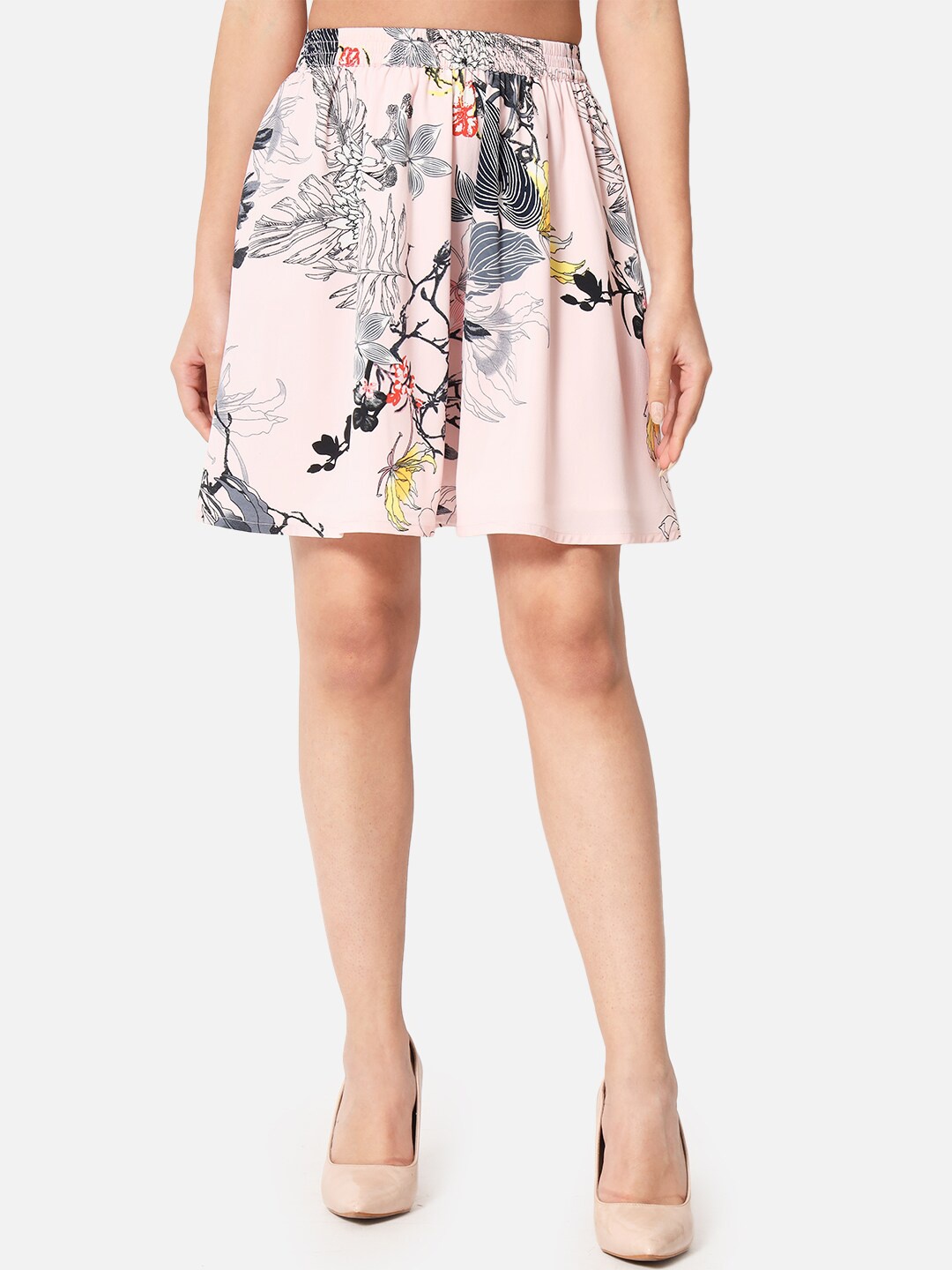

BAESD Women Floral Printed A-Line Skirt, Pink