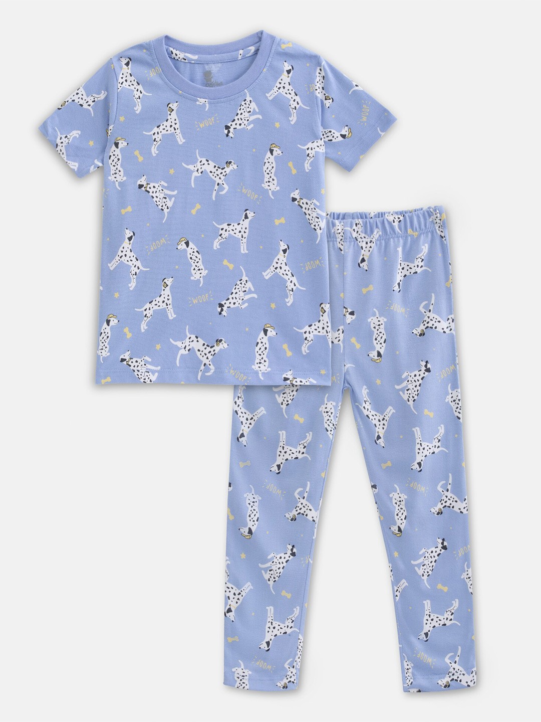 

Cuddles for Cubs Unisex Kids Printed T-shirt with Pyjamas, Blue