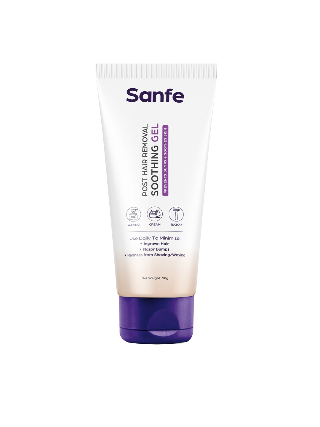 

Sanfe Post Hair Removal Soothing Gel For Prevents From Razor Bumps & Redness 50gm, White