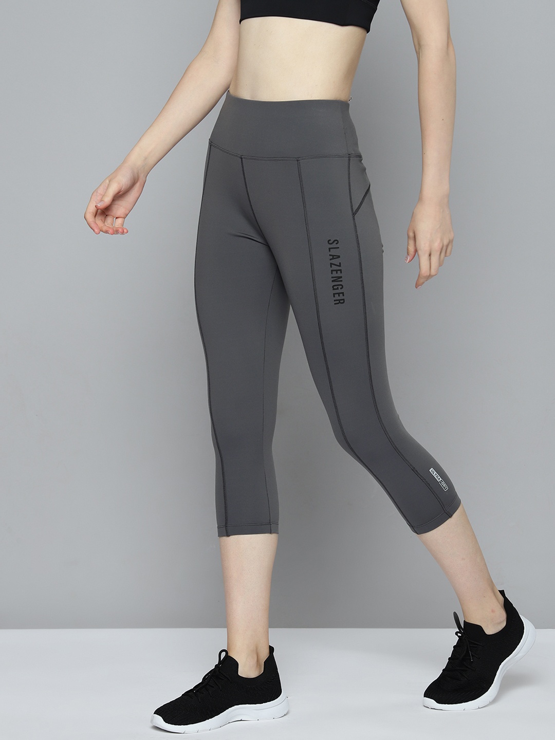 

Slazenger Rapid-Dry Three-Fourth Length Sports Tights, Grey