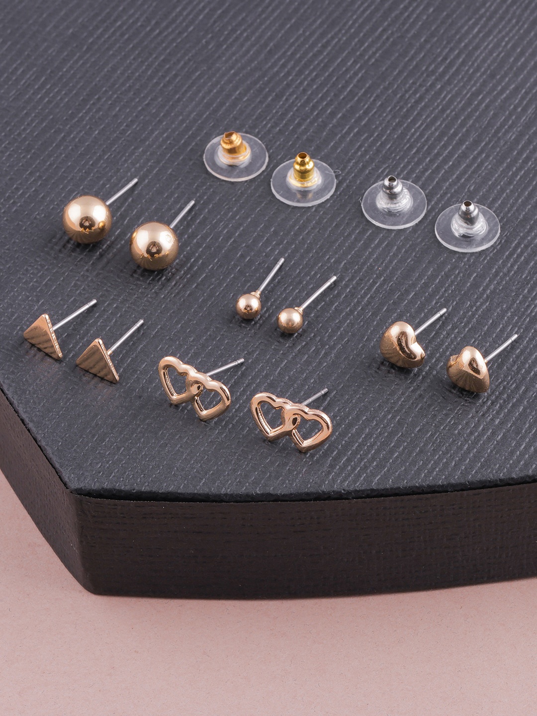 

Brandsoon Set Of 5 Gold-Plated Geometric Stud Earrings