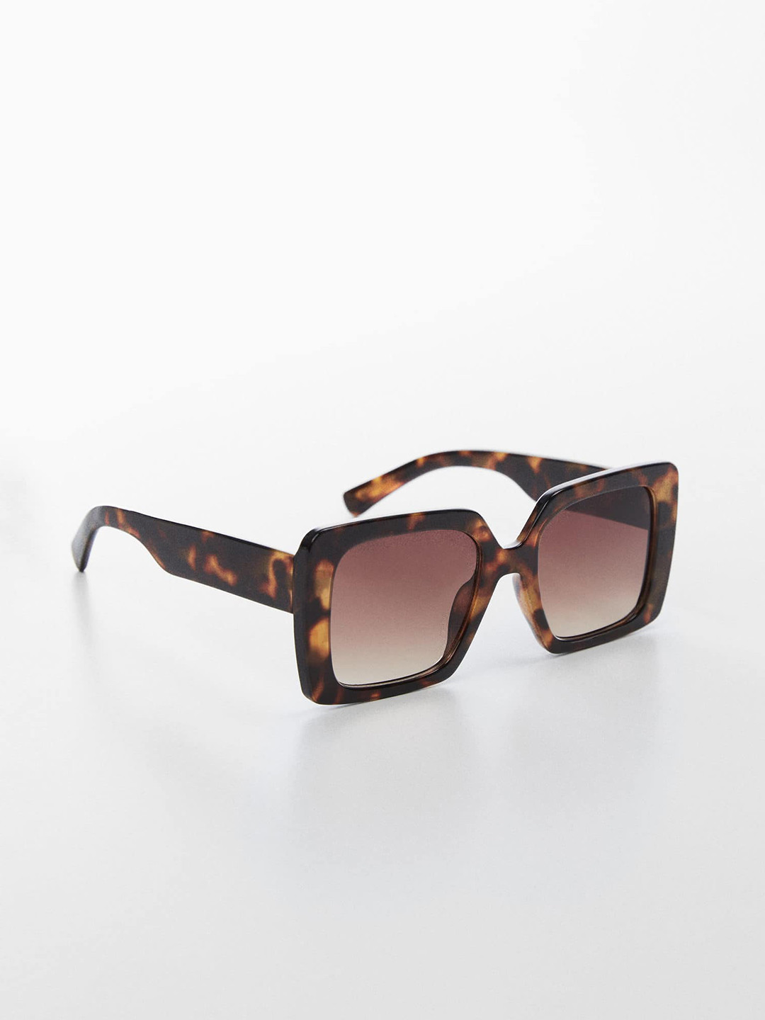 

MANGO Women Square Sunglasses with UV Protected Lens 57032507, Brown