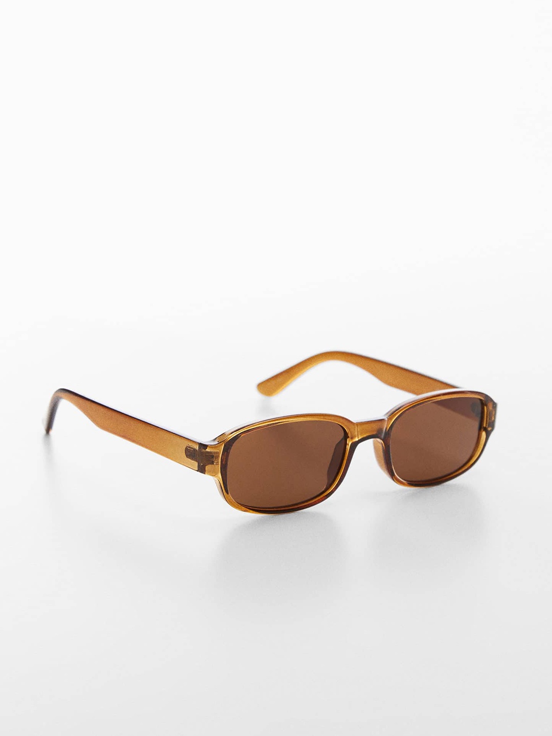 

MANGO Women Rectangle Sunglasses with UV Protected Lens, Brown