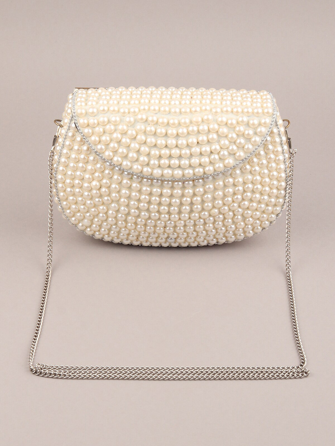 

ODETTE Embellished Purse Clutch, White