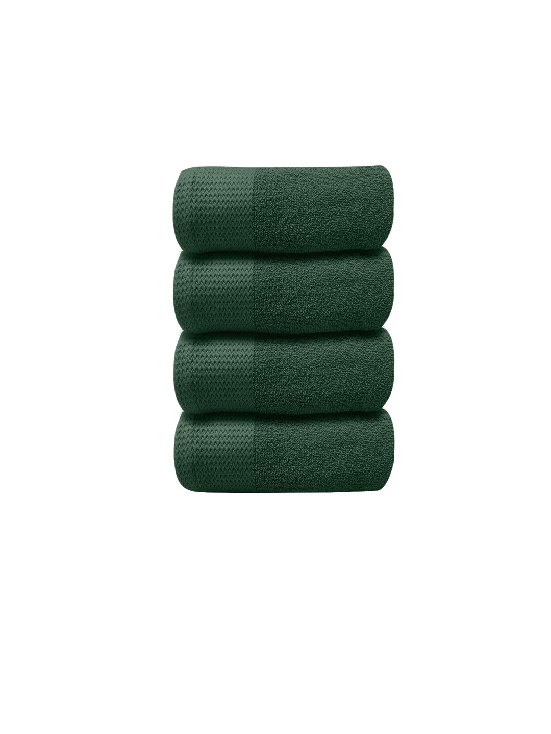 

LABHAM Olive 4 Pieces Textured 450 GSM Pure Cotton Hand Towels