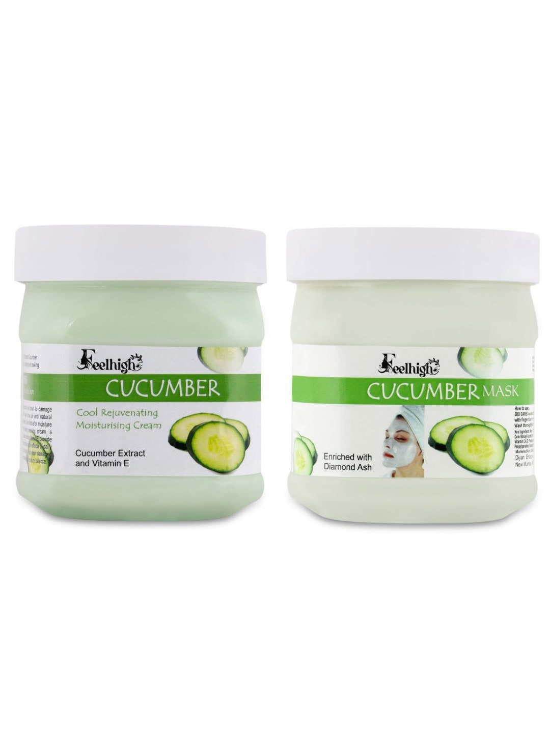 

FEELHIGH Set Of 2 Cucumber Cream+Mask - 500ml Each, Green