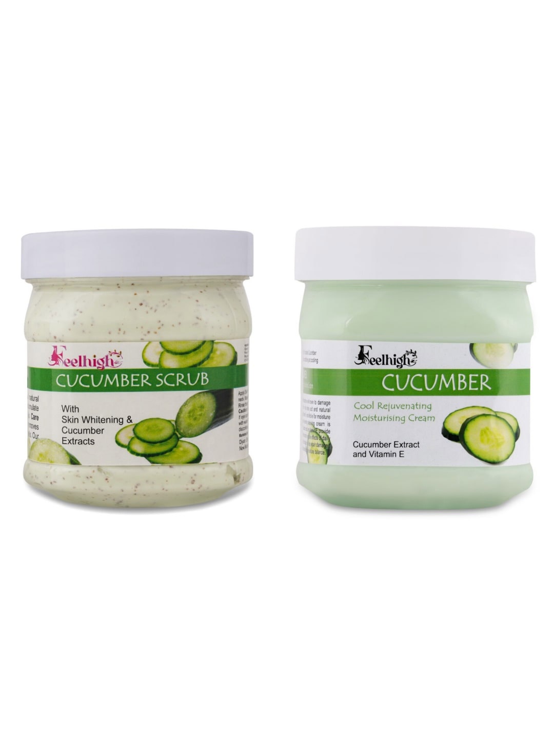 

FEELHIGH Set Of 2 Cucumber Cream & Scrub - 500ml Each, Green
